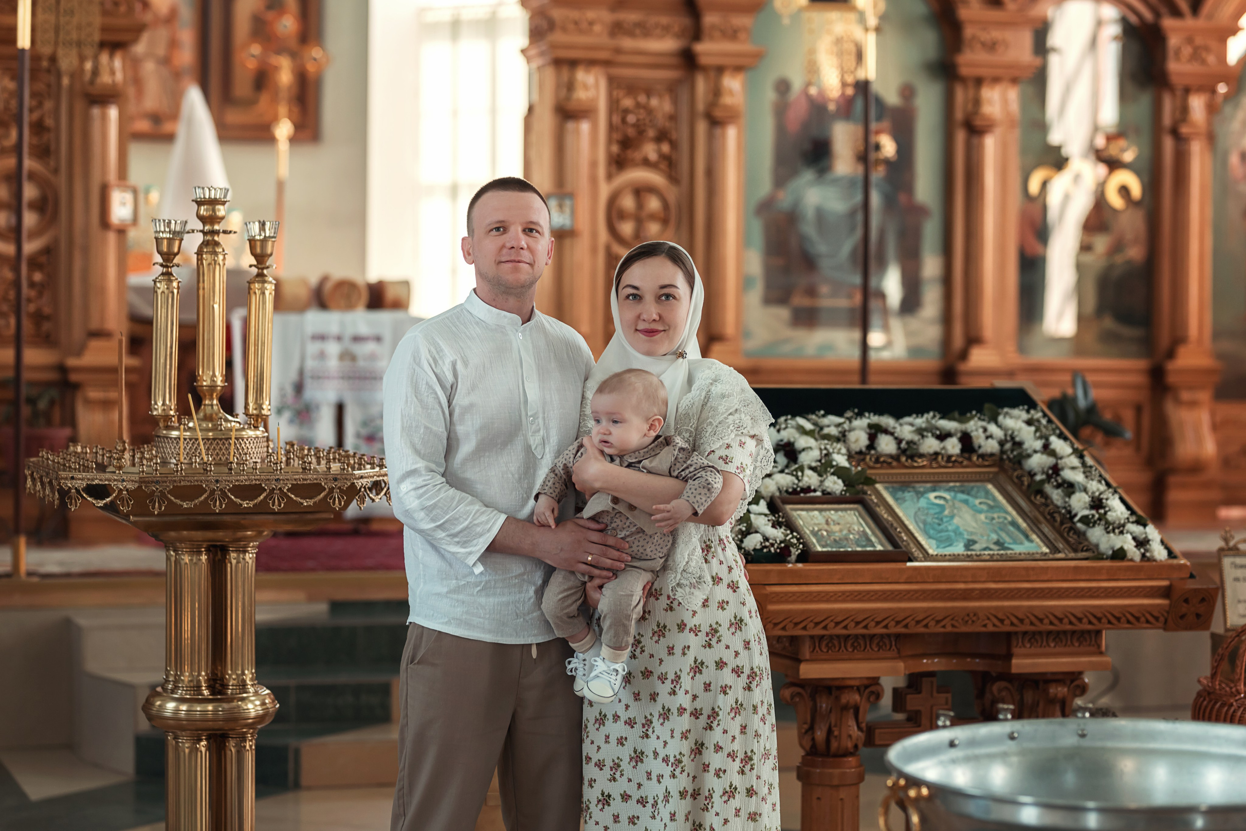 Крещение Кирилла. Свято -Троицкий храм. г. Гулькевичи. Семейный и детский фотограф Екатерина Савёлова