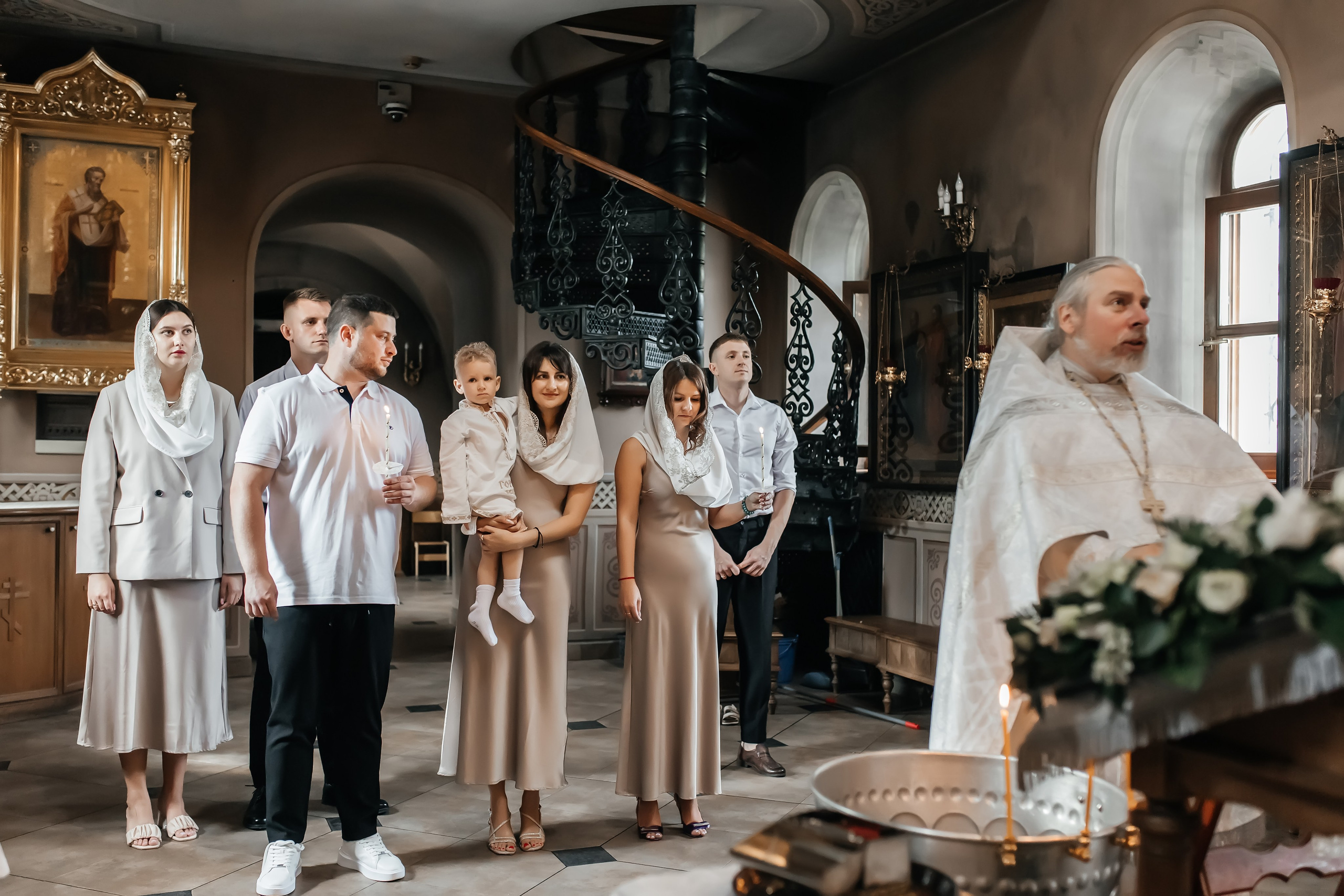 Крещение Гордея в Храме Уара в Вешках. Фотограф на крещение и венчание Москва  Надежда Баланина