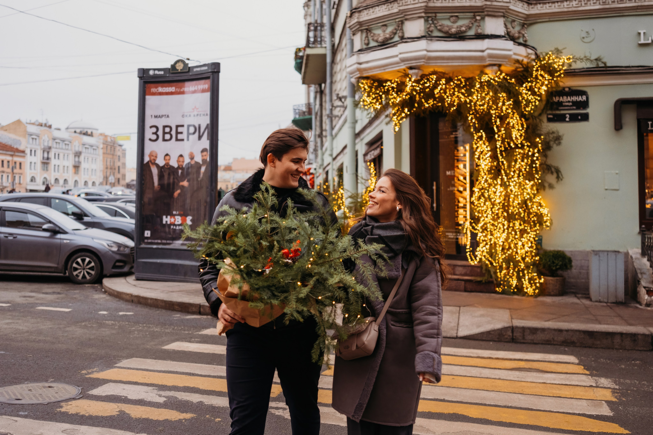 Аня и Даня: новогодняя прогулка. Семейный и детский фотограф в Санкт-Петербурге