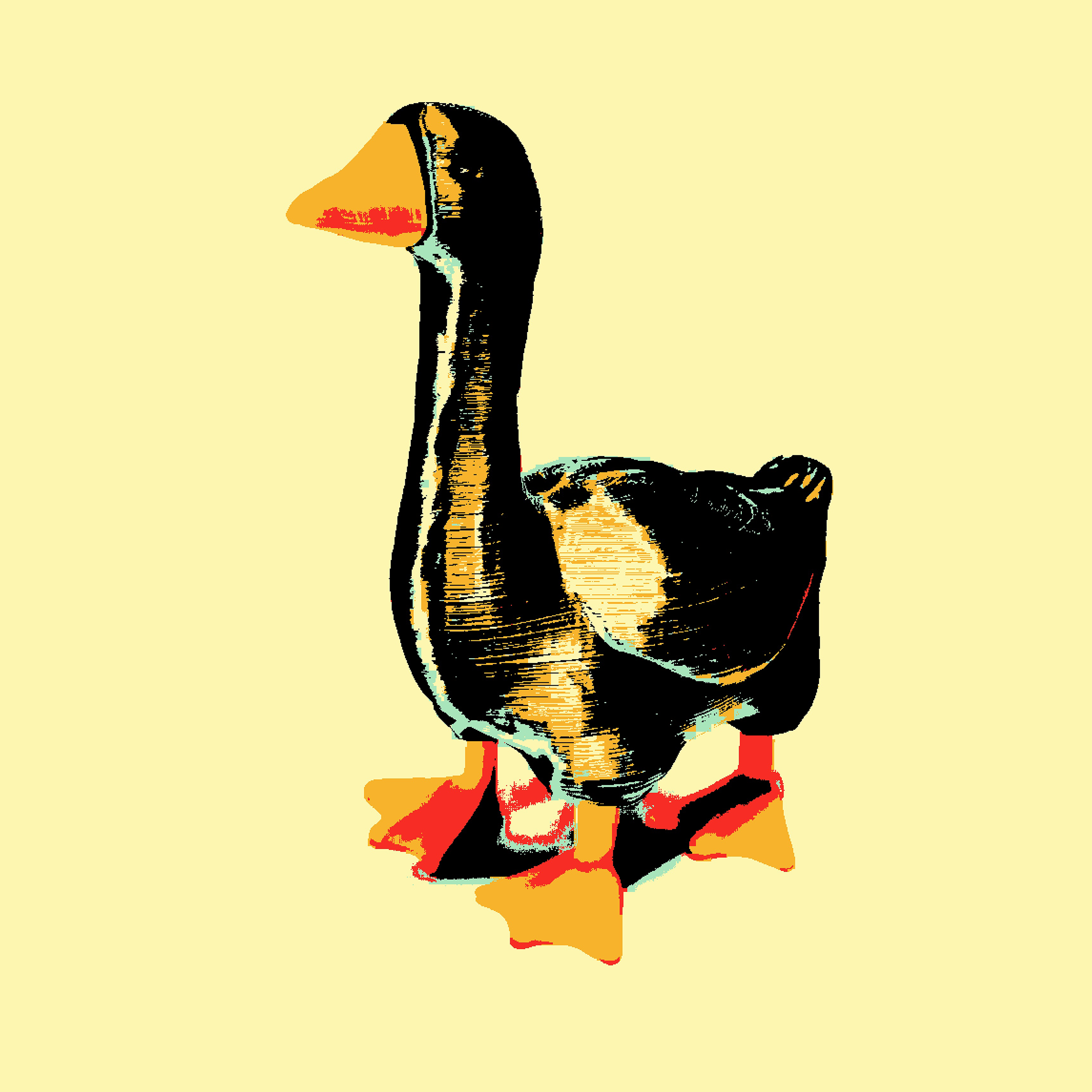 Гусь Ганс. Визуальный арт пиксельный художник Василь Пиксель