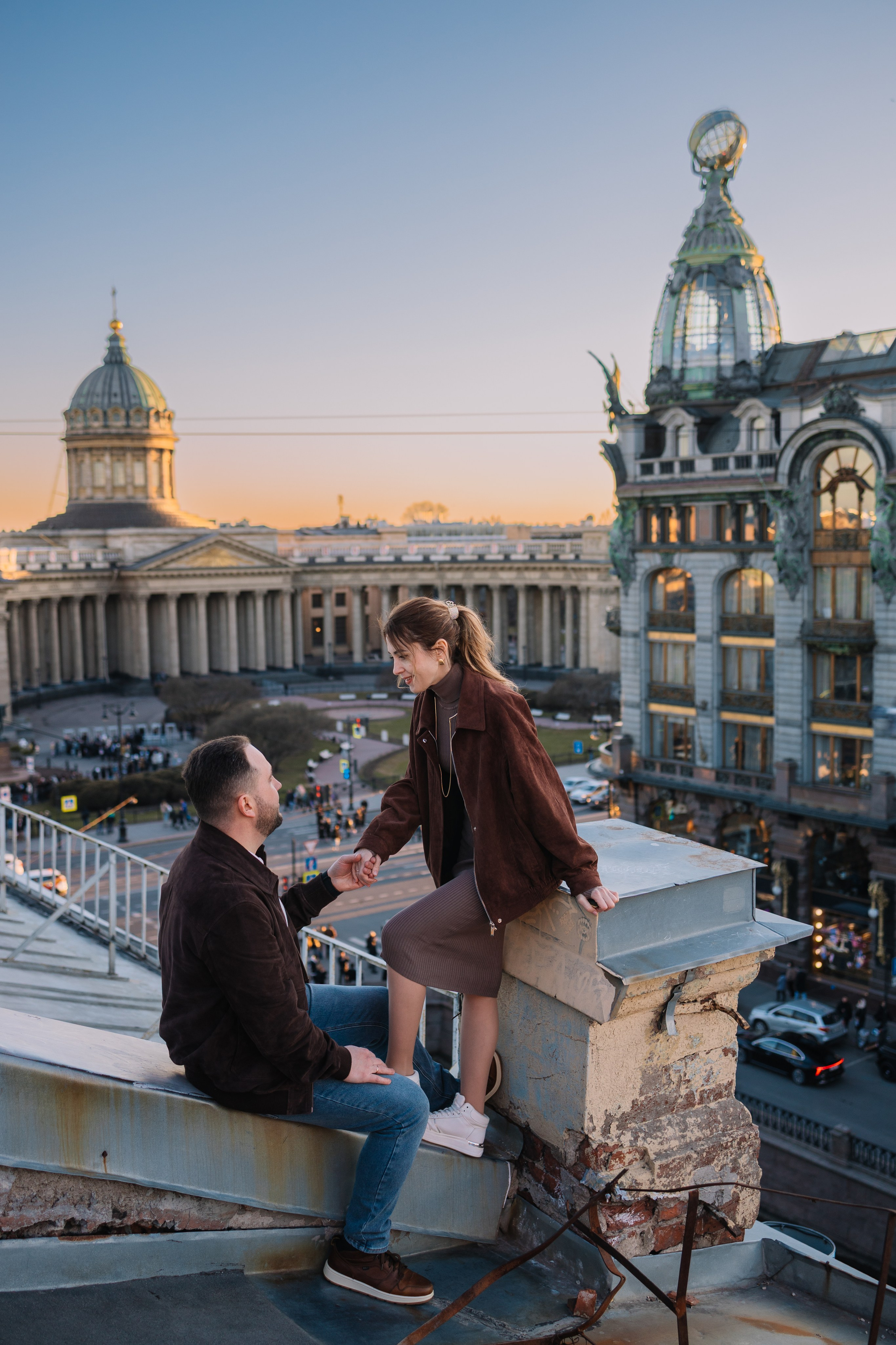 Крыша у Казанского собора. Свадебный фотограф Санкт-Петербург—Москва/Юлия Малькова