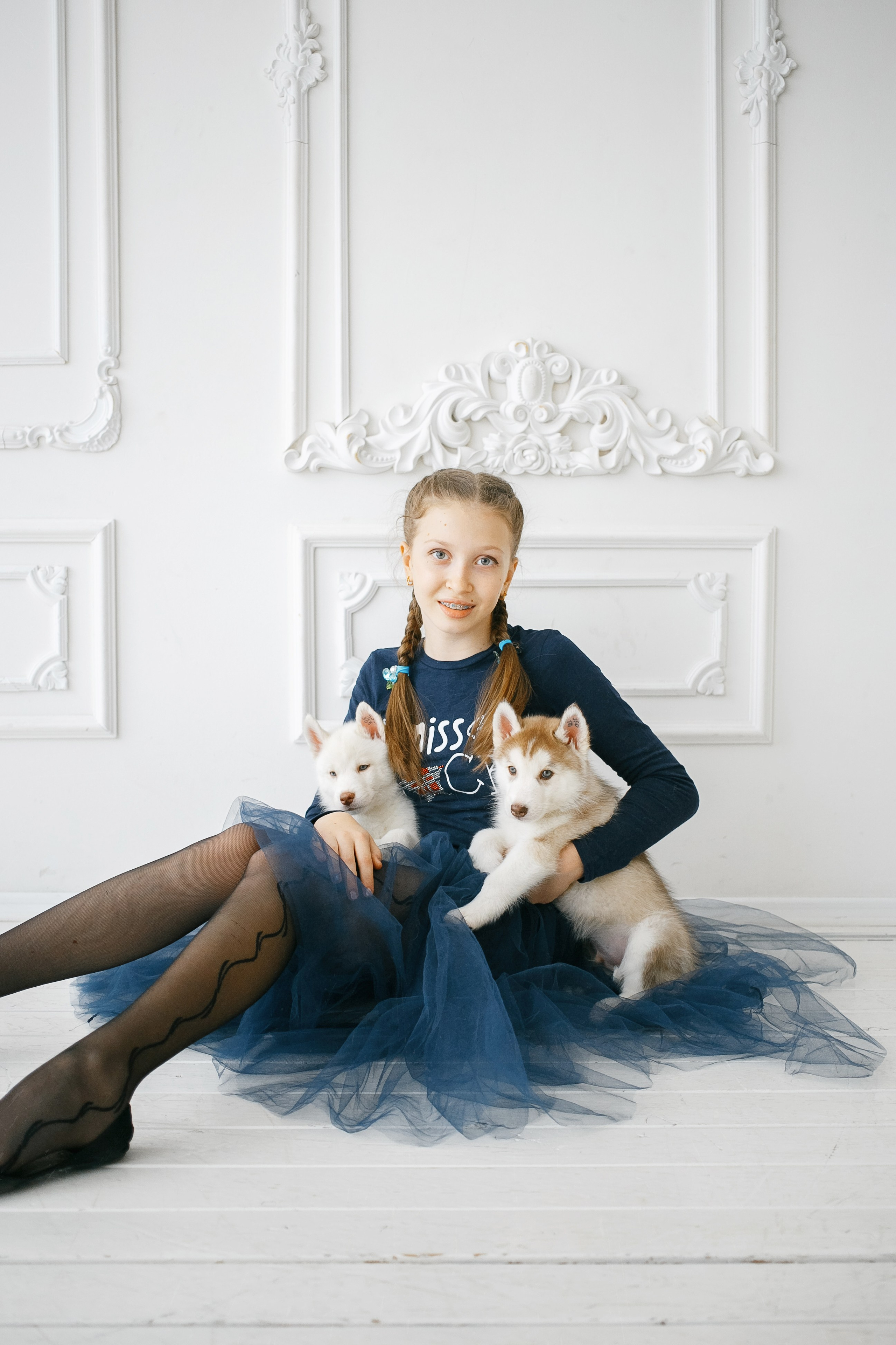 Весенняя фотосессия с щенками Хаски. Фотограф Сергей Логинов