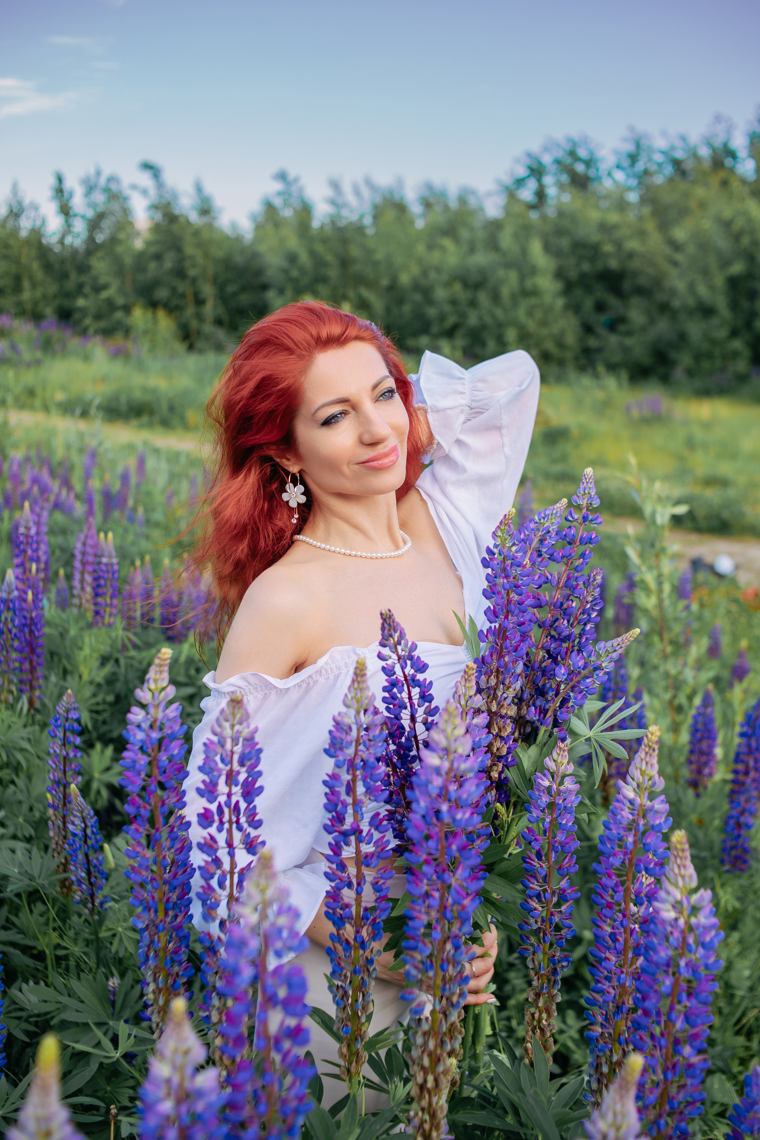 Фотосессия женский портрет с люпинами. Фотограф в Санкт-Петербурге, Анна Скворцова