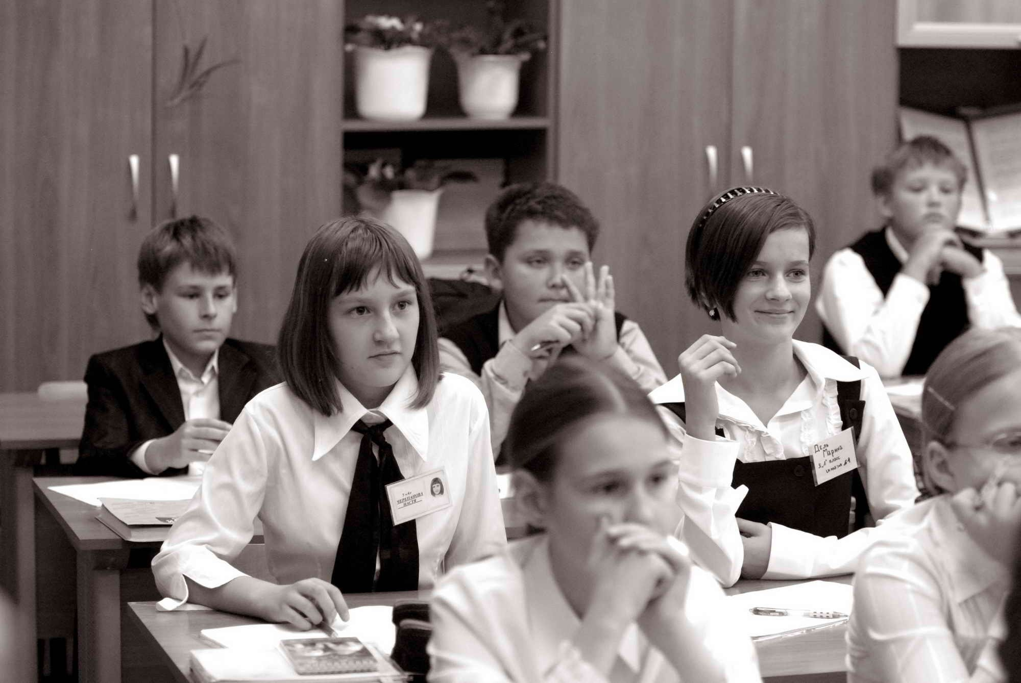 На уроке 5 и 6 классов гимназии. Репортажный и детский фотограф в Новосибирске