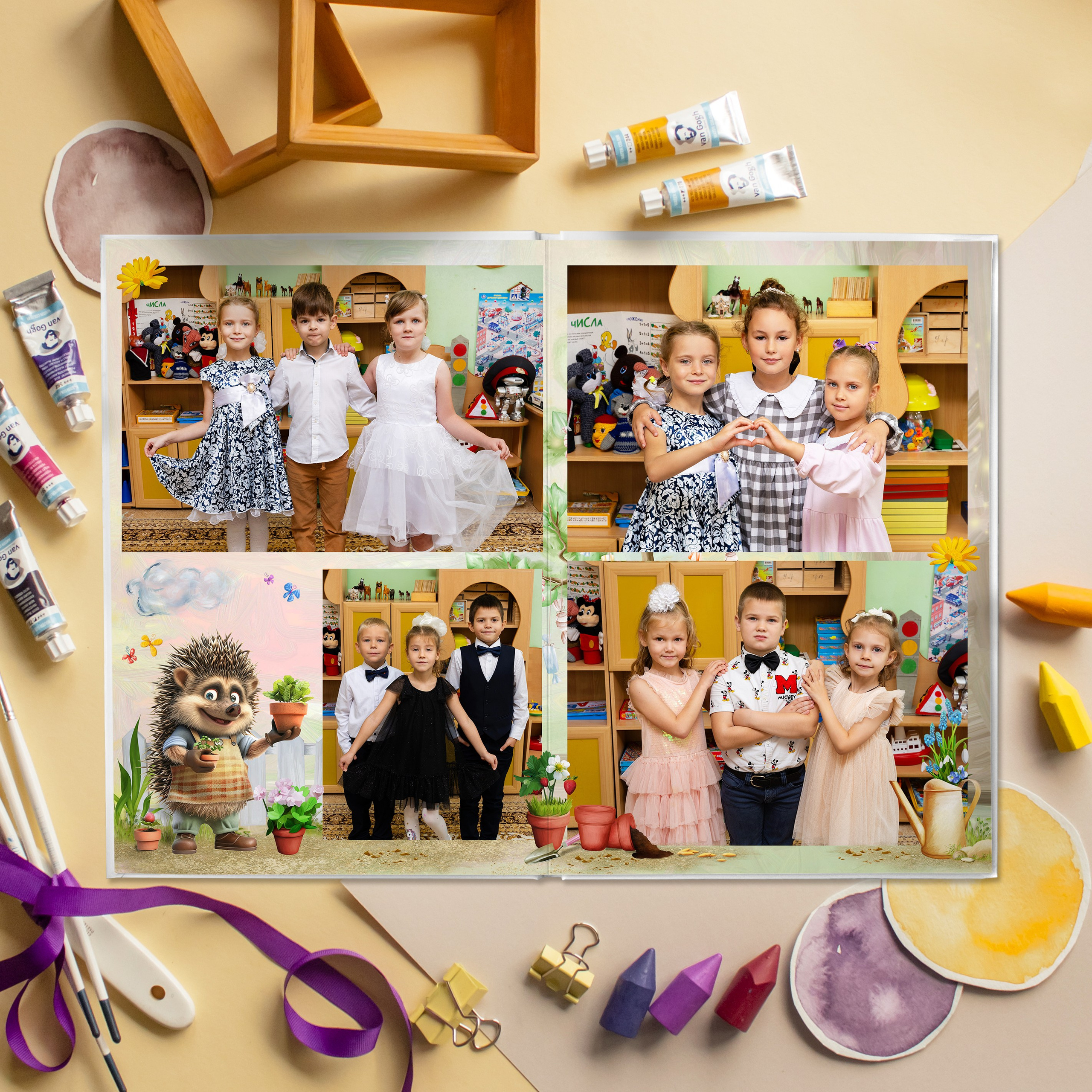 Дизайн «Ежики» фото. Выпускные альбомы в Подольске Москве и МО