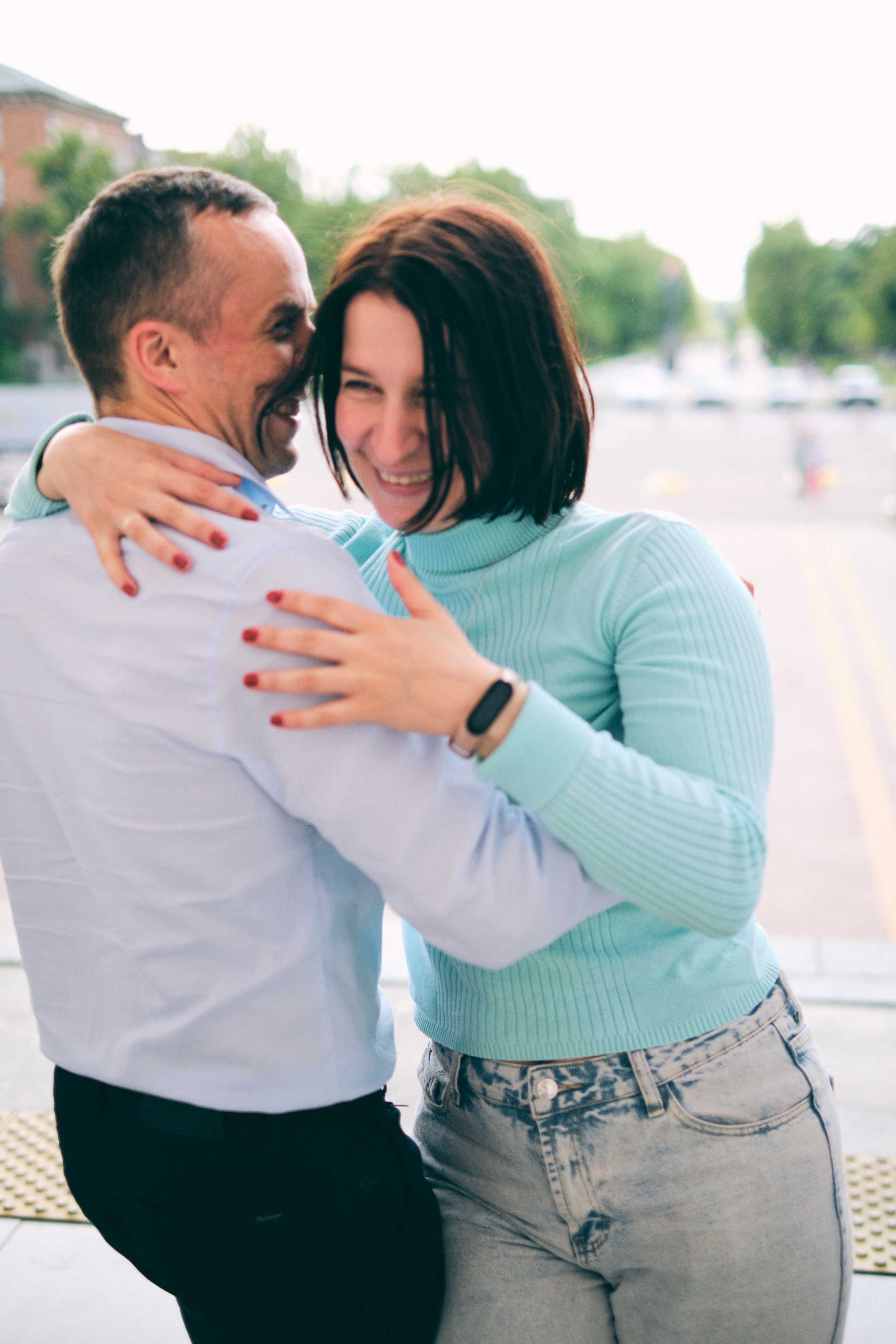 Фотосессия красивой пары на улицах города. Елена Павленко. Фотограф. Москва