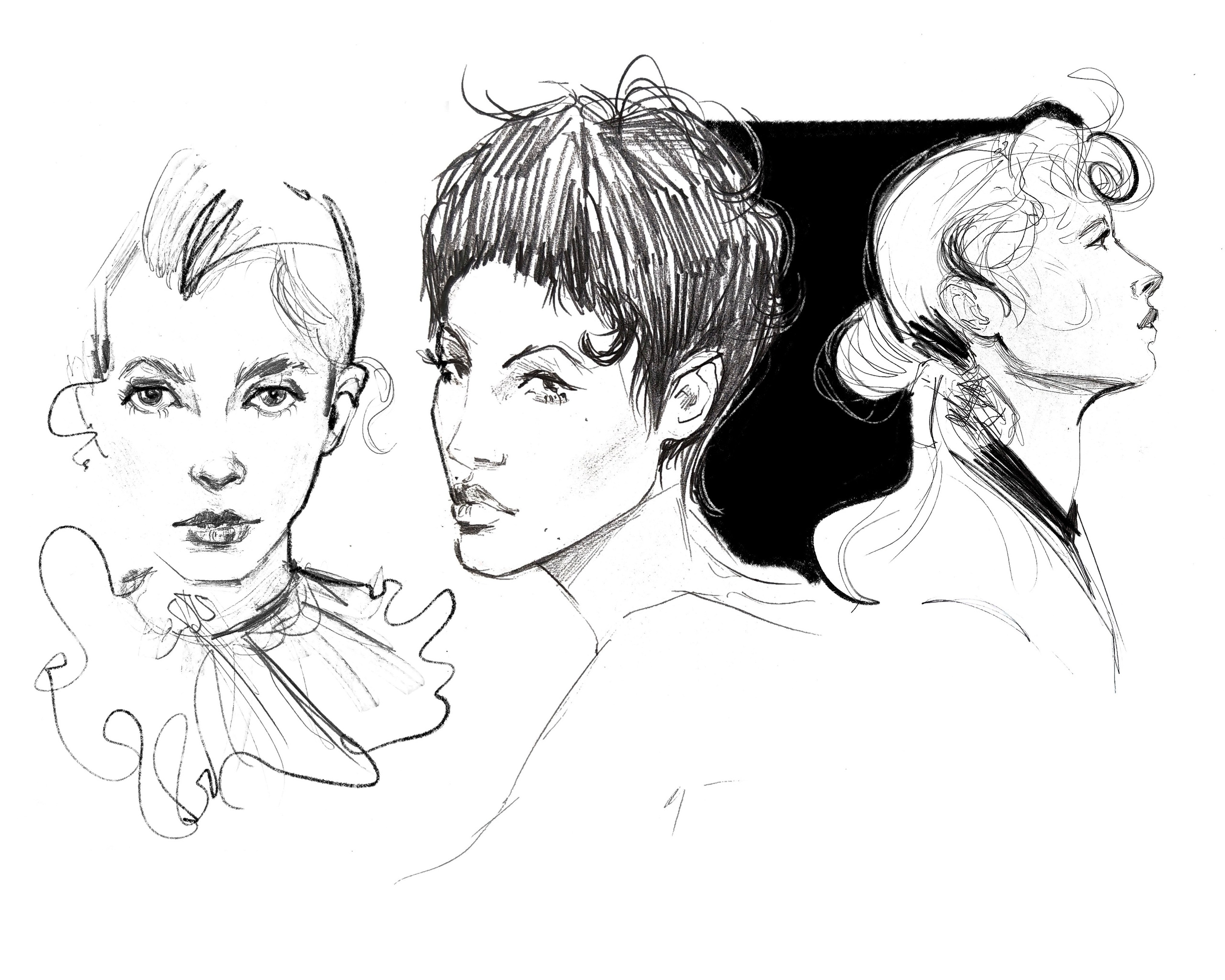 Sketchbook Monochrome. Коммерческий иллюстратор | Юлия Кученко