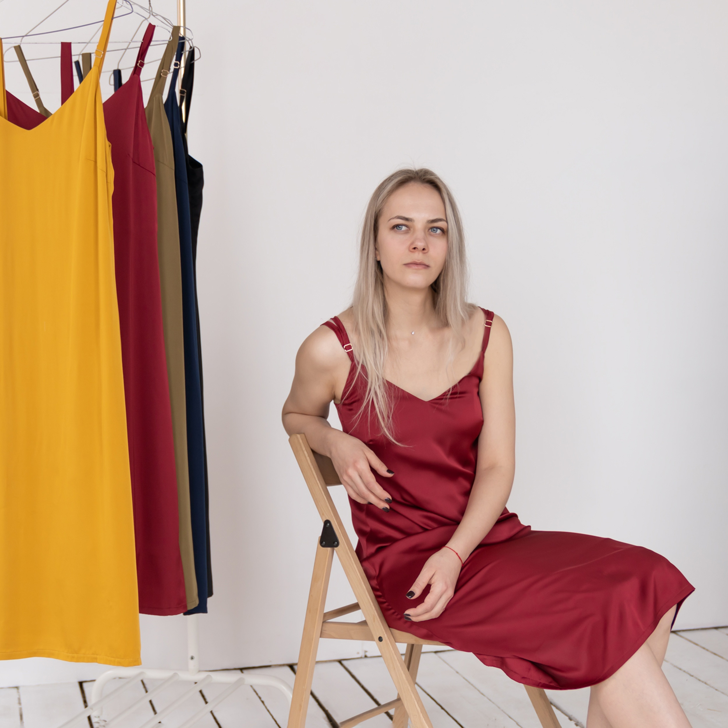 шелковое платье-комбинация