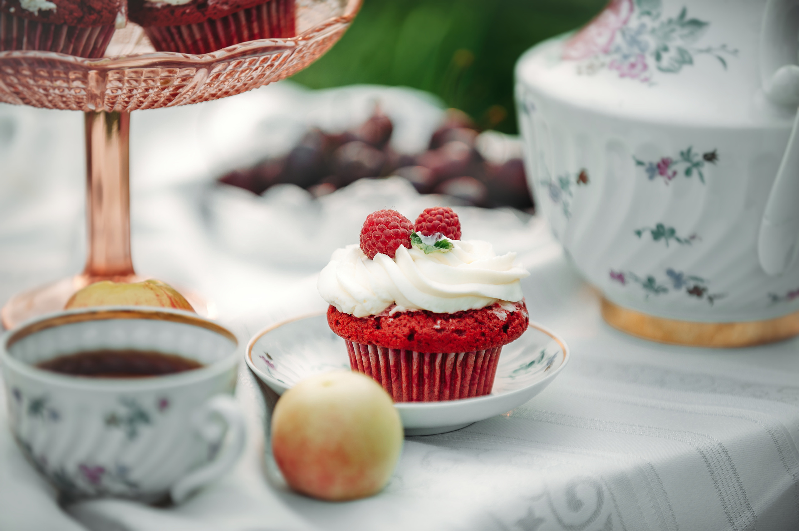 Семейный пикник в поле за городом