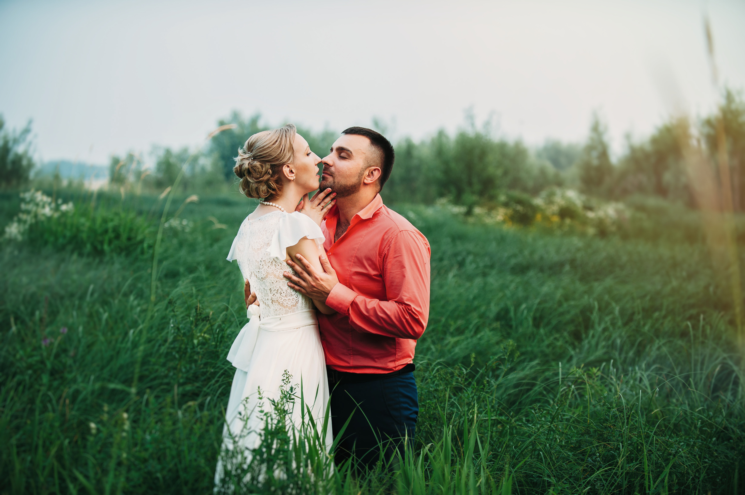 Семейный пикник в поле за городом