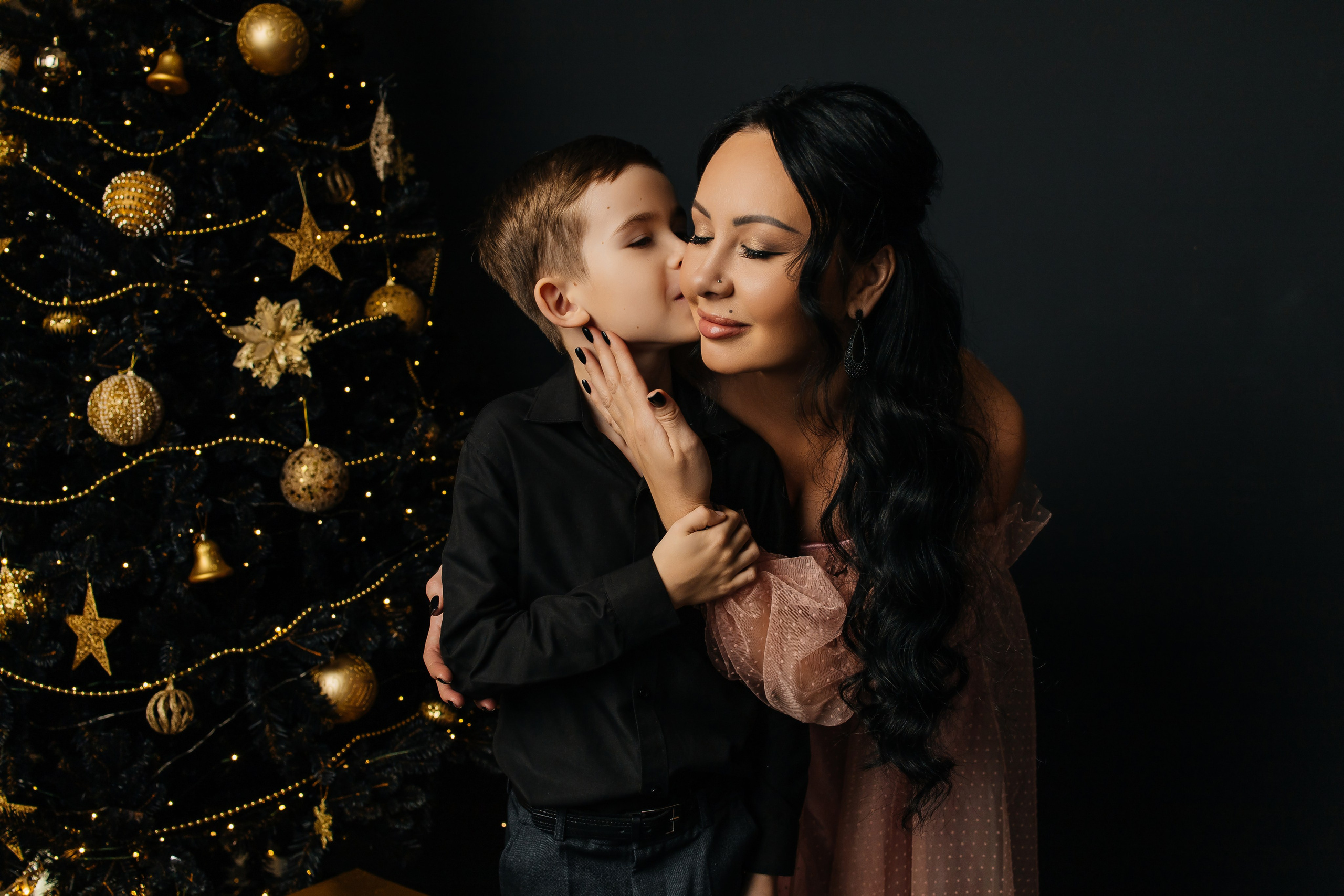 Оля с детками.Новогодняя