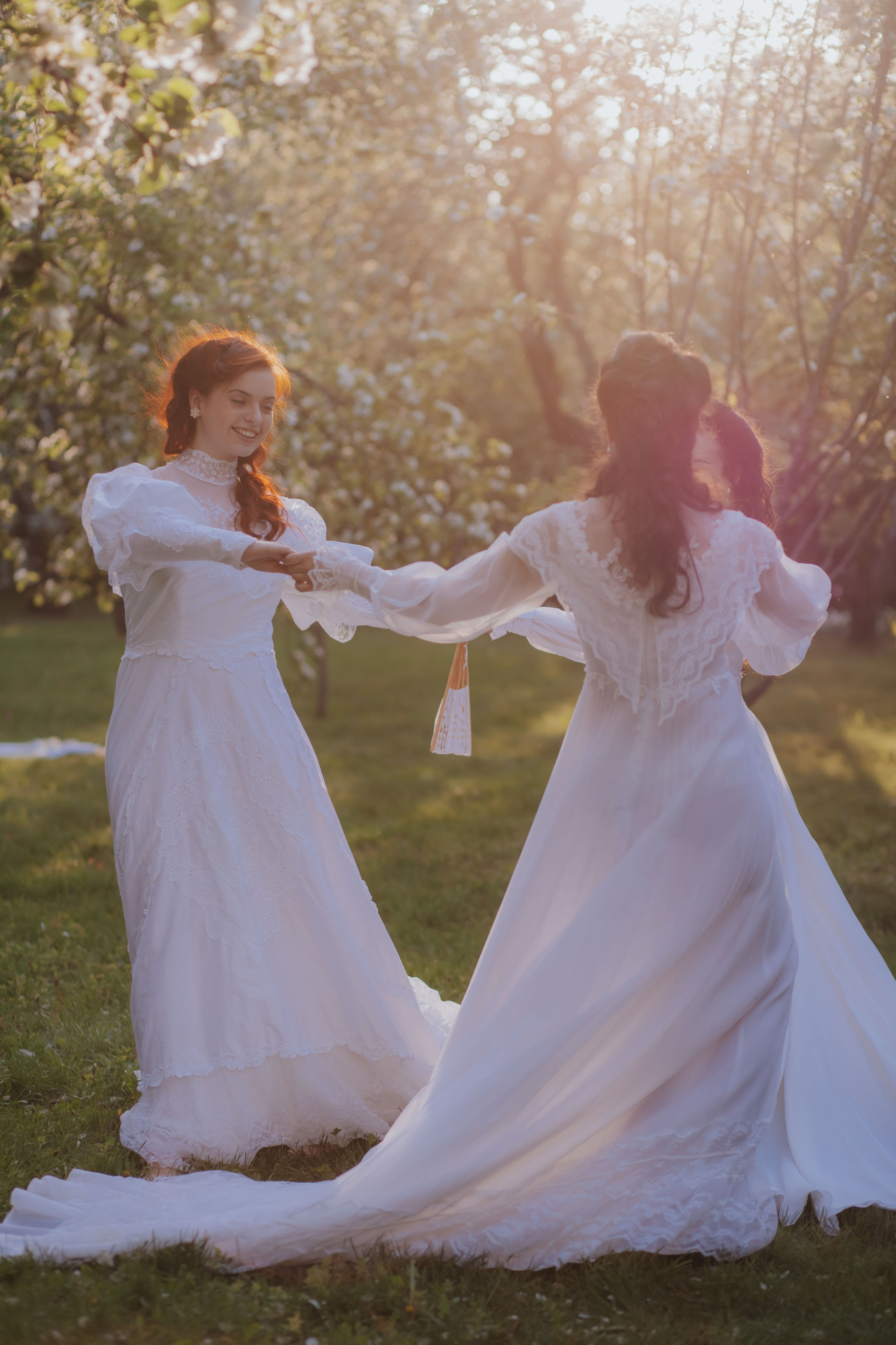 Яблоневый сад. Художественная винтажная фотография