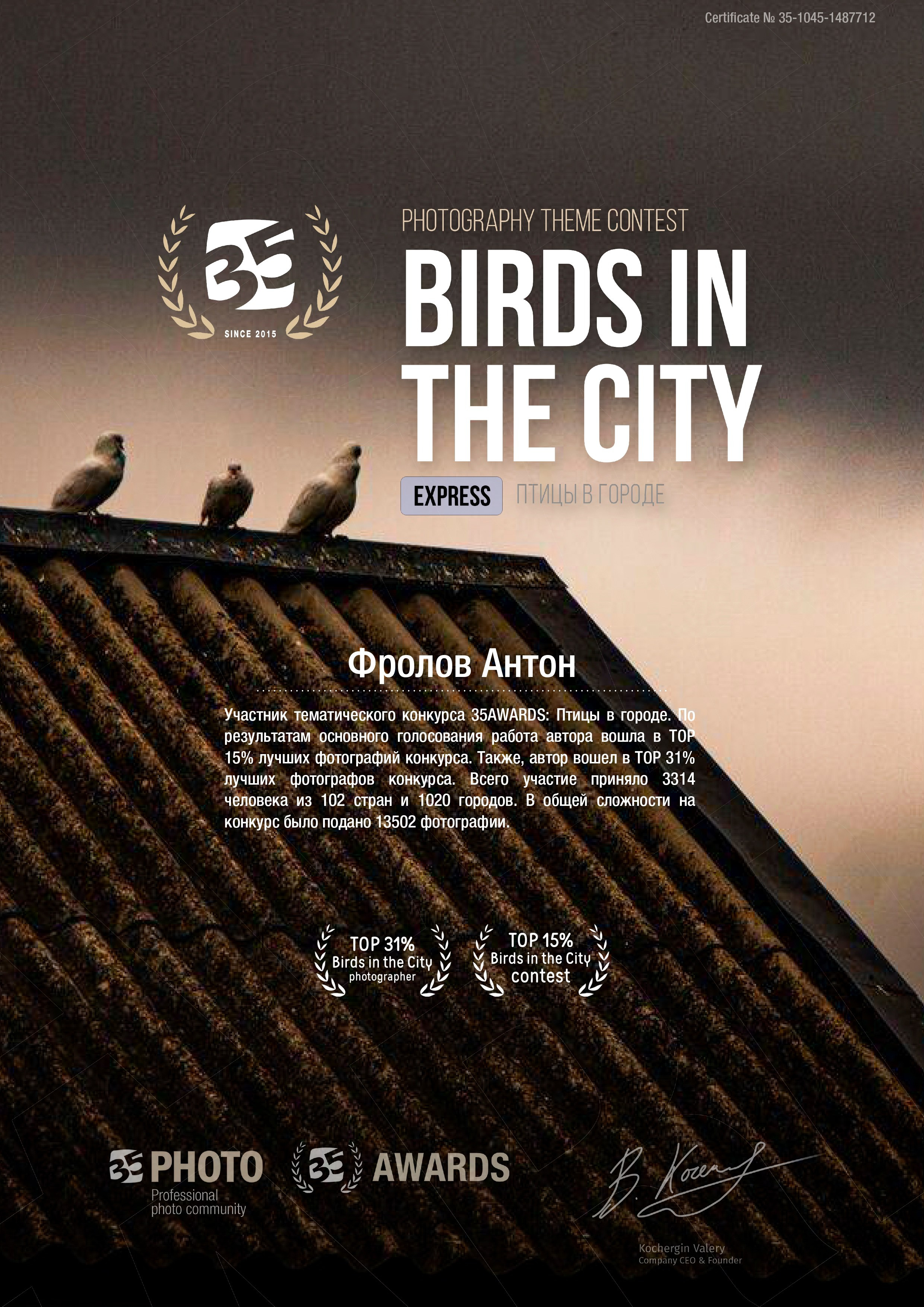 Участие в фотоконкурсах 35AWARDS. #antonfotomaster Фотограф, мастер нейровизуала в Москве Антон Фролов
