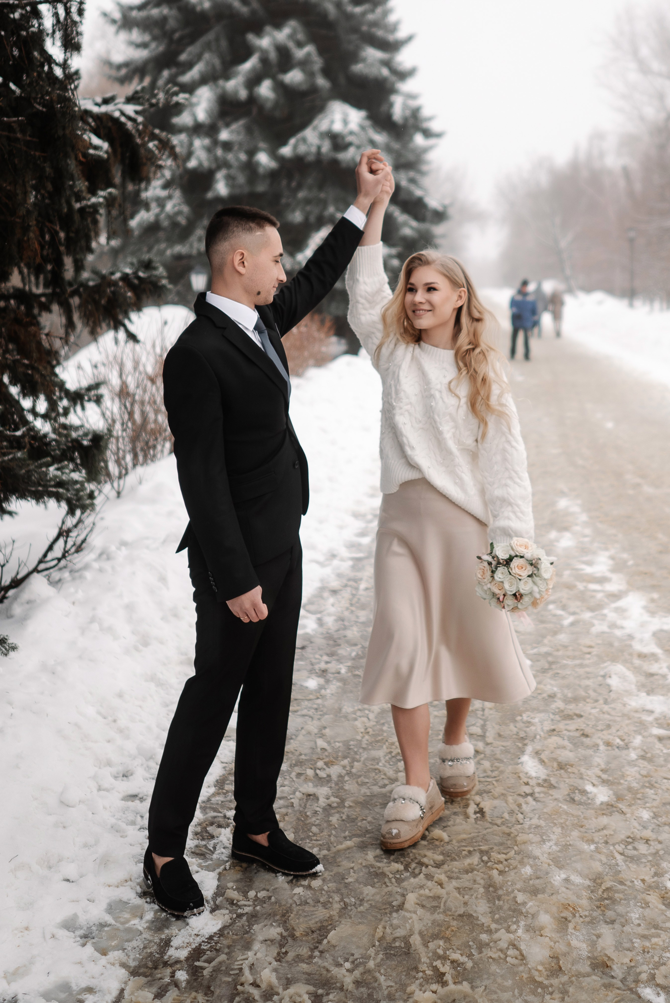 Александра и Алексей, роспись и прогулка зимой. Свадебный и портретный фотограф в Липецке Юлия Свит