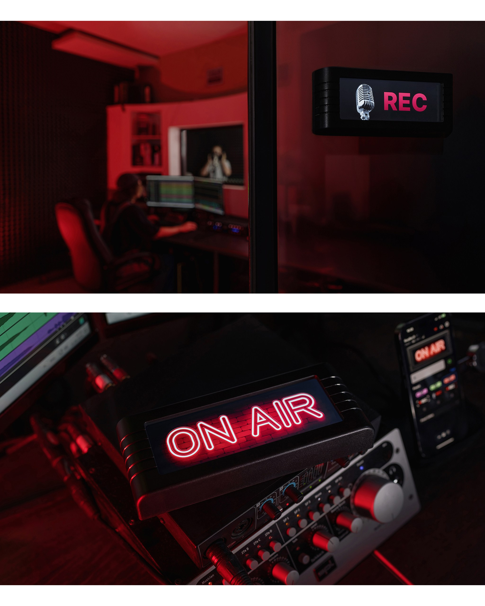 процесс работы в студии звукозаписи