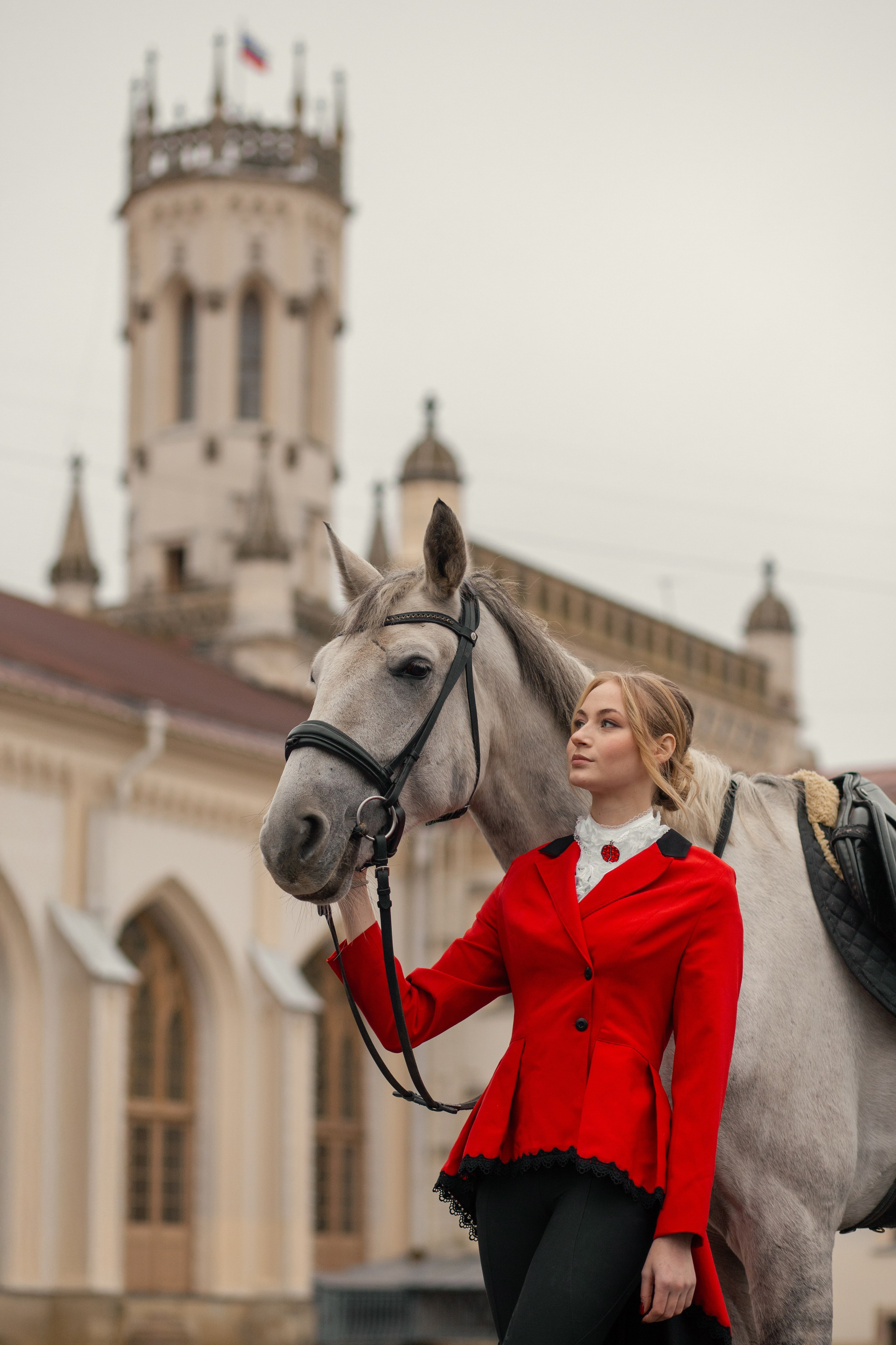 Настя и орловский рысак Павел
