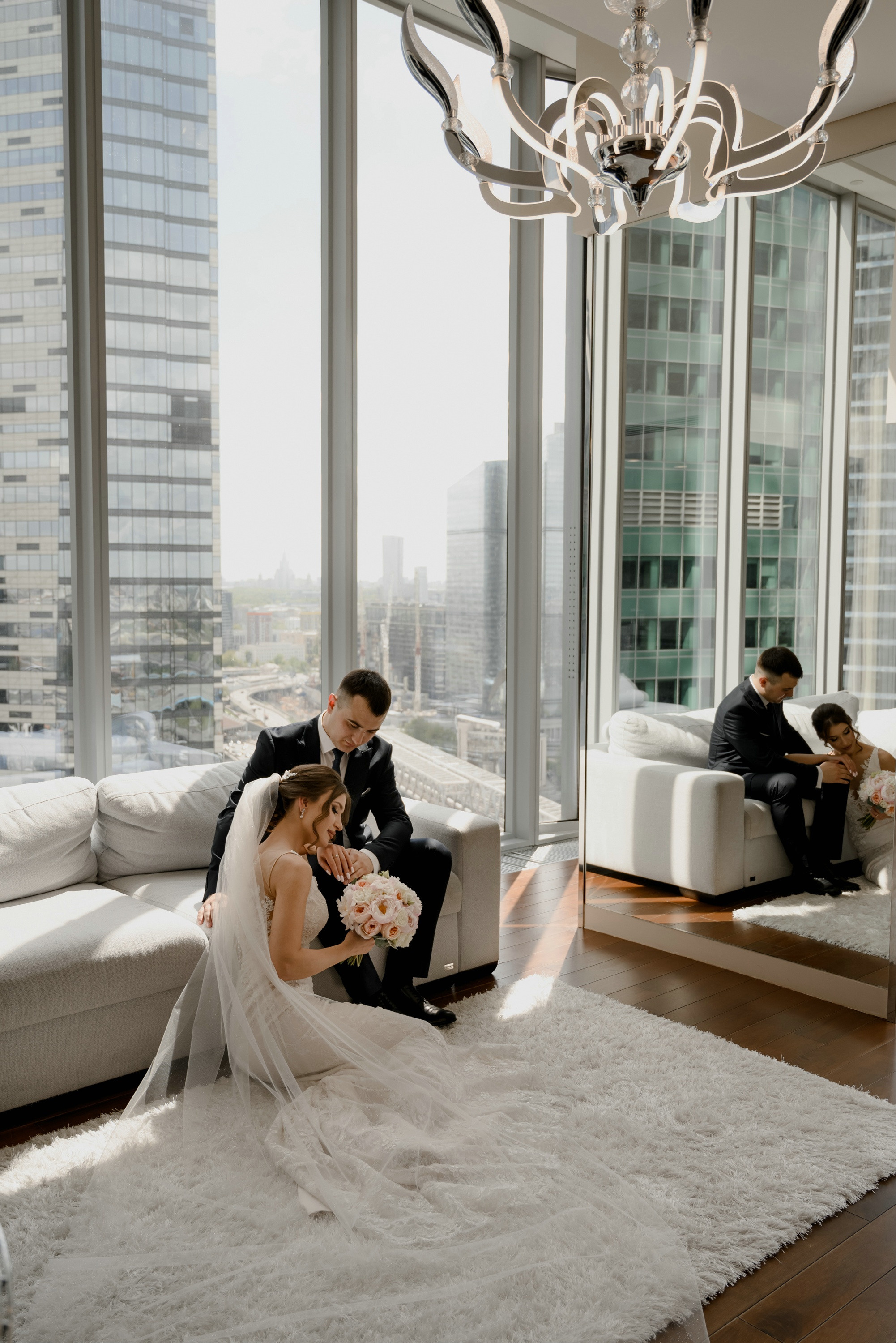 Свадебные фото в Москва Сити и роспись в ЗАГСе Барвиха. Свадебный и семейный фотограф в Москве Светлана Зоткина