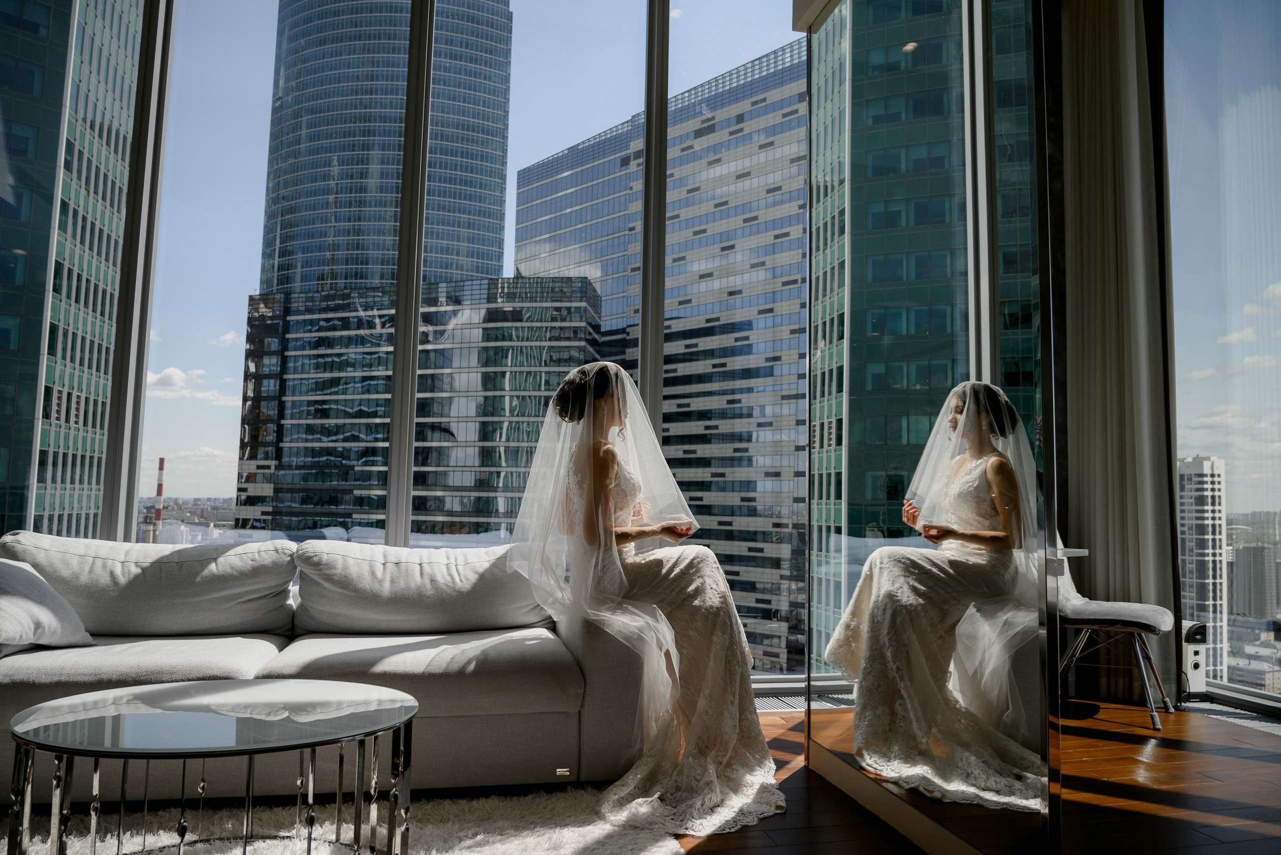 Свадебные фото в Москва Сити и роспись в ЗАГСе Барвиха. Свадебный и семейный фотограф в Москве Светлана Зоткина