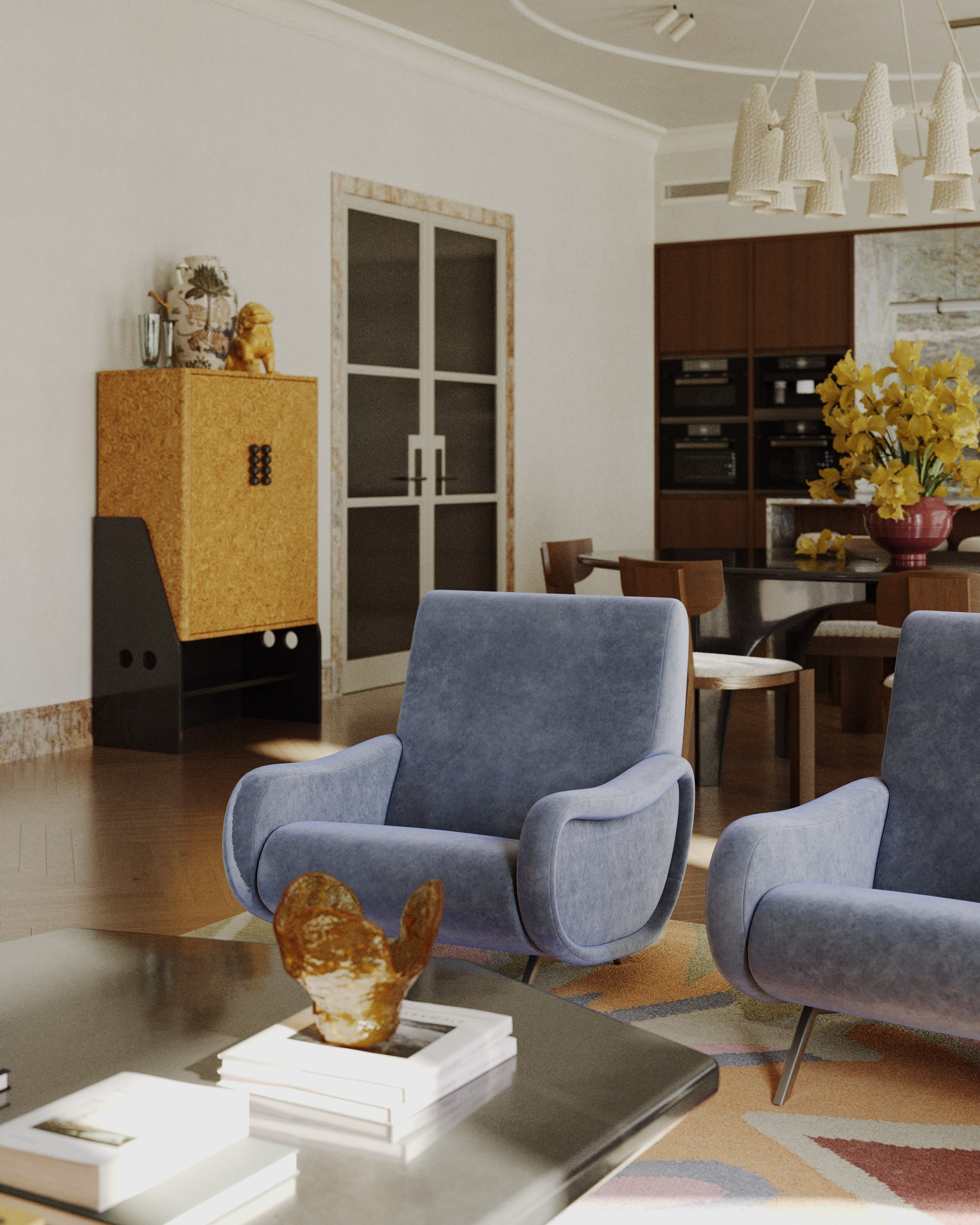 Квартира для семейной пары из Санкт-Петербурга. 3D визуализация дизайна интерьера. 3D interior design visualizer