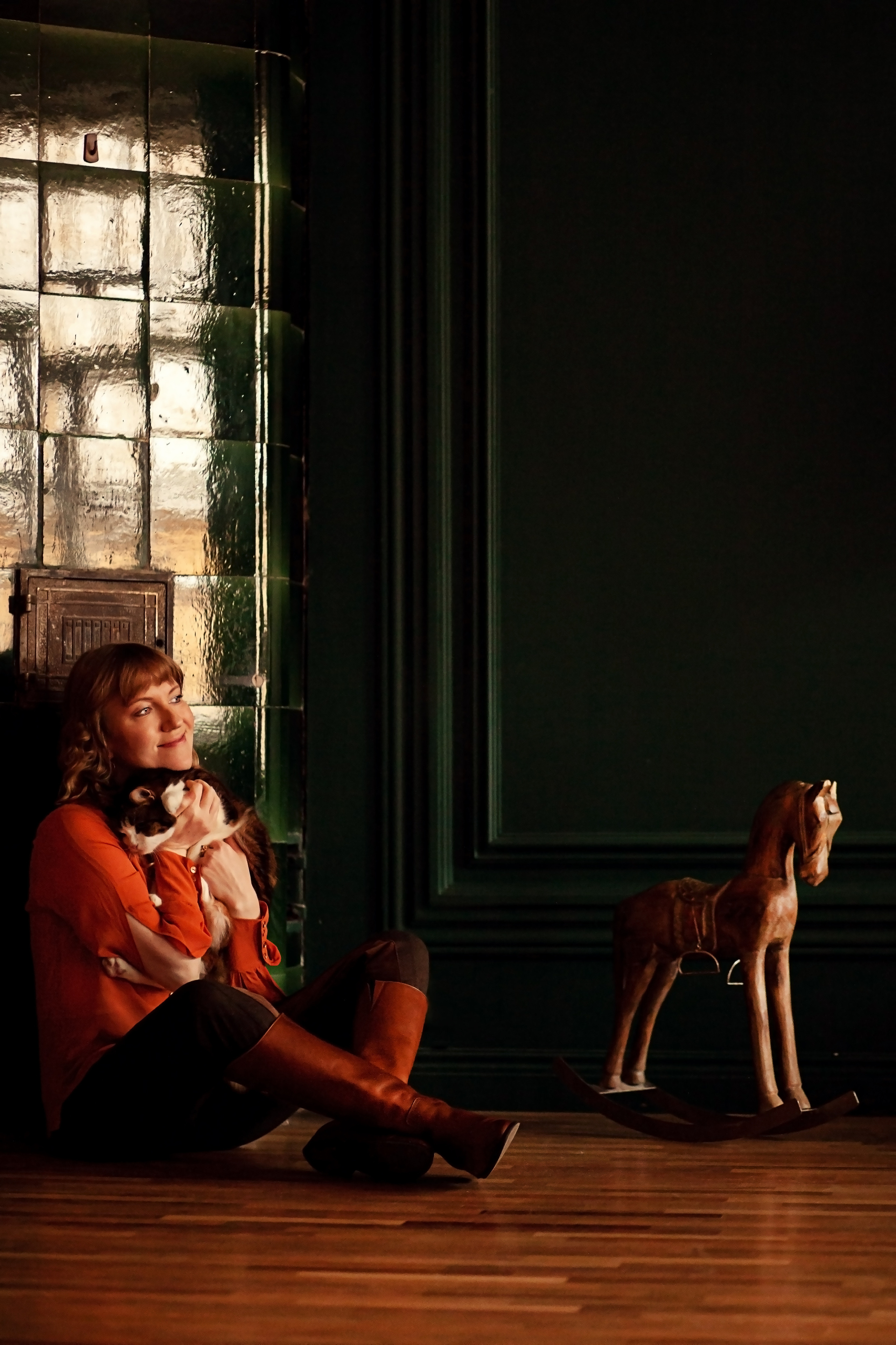 Ольга и ее кошечка Кася. Фотограф Наталья Яковлева, Санкт-Петербург. Семьи, ньюборн, крещения