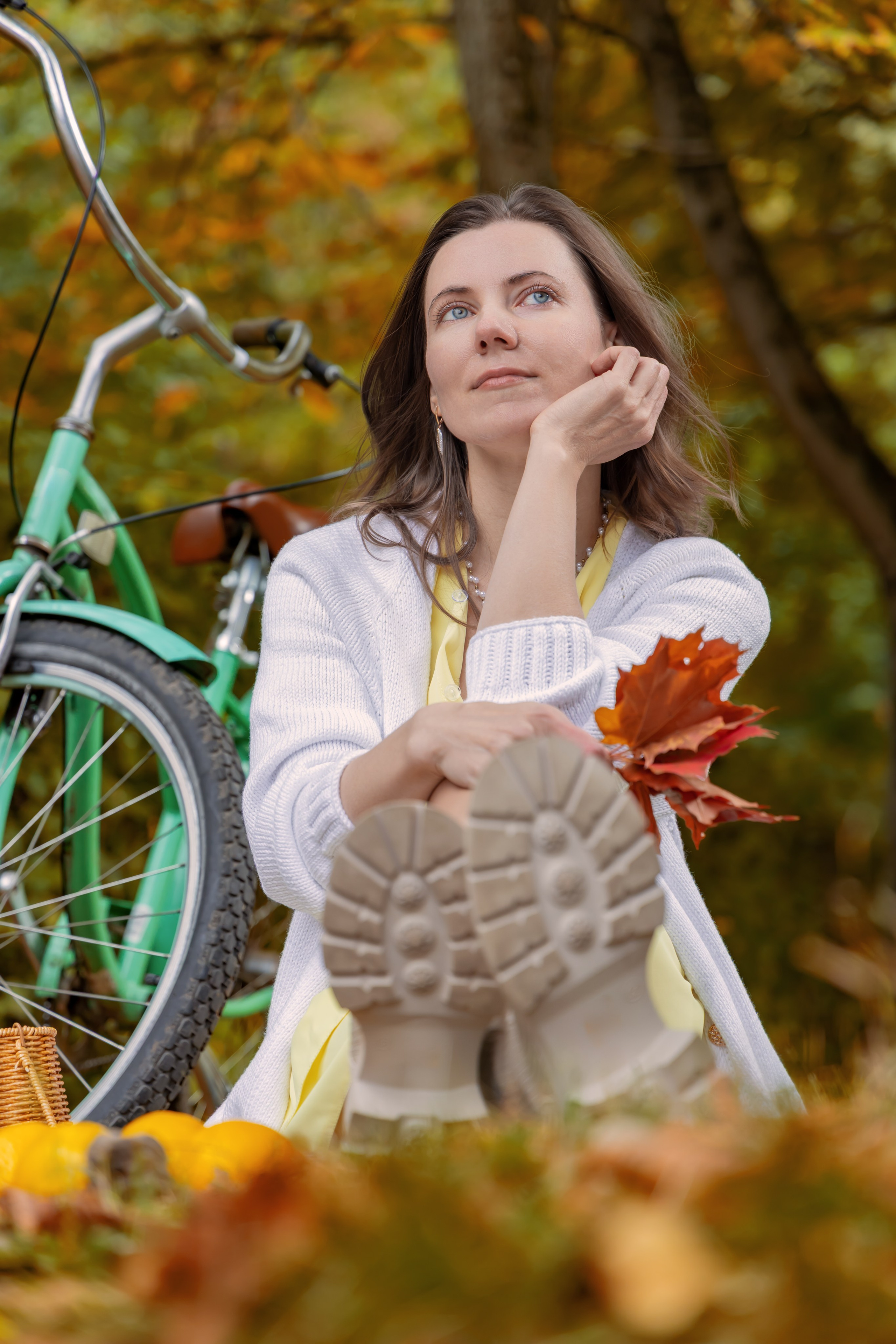 Жёлтая осень и ретро-велосипед. Репортажный, семейный и студийный фотограф в Москве Демин Алексей