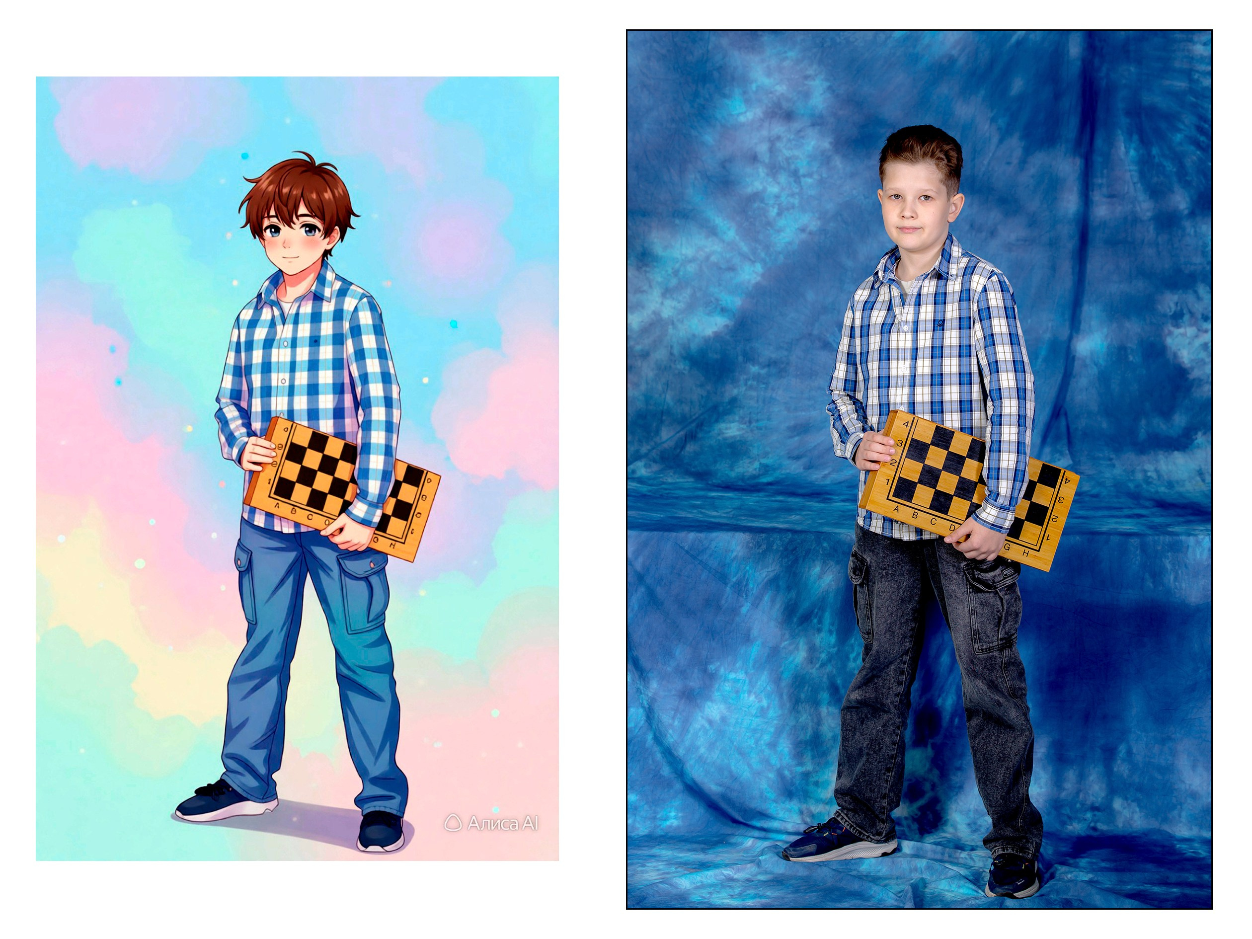 4А в СТУДИИ + АНИМЕ от ИИ Алиса. Семейный фотограф в Новороссийске Игорь Белослюдцев