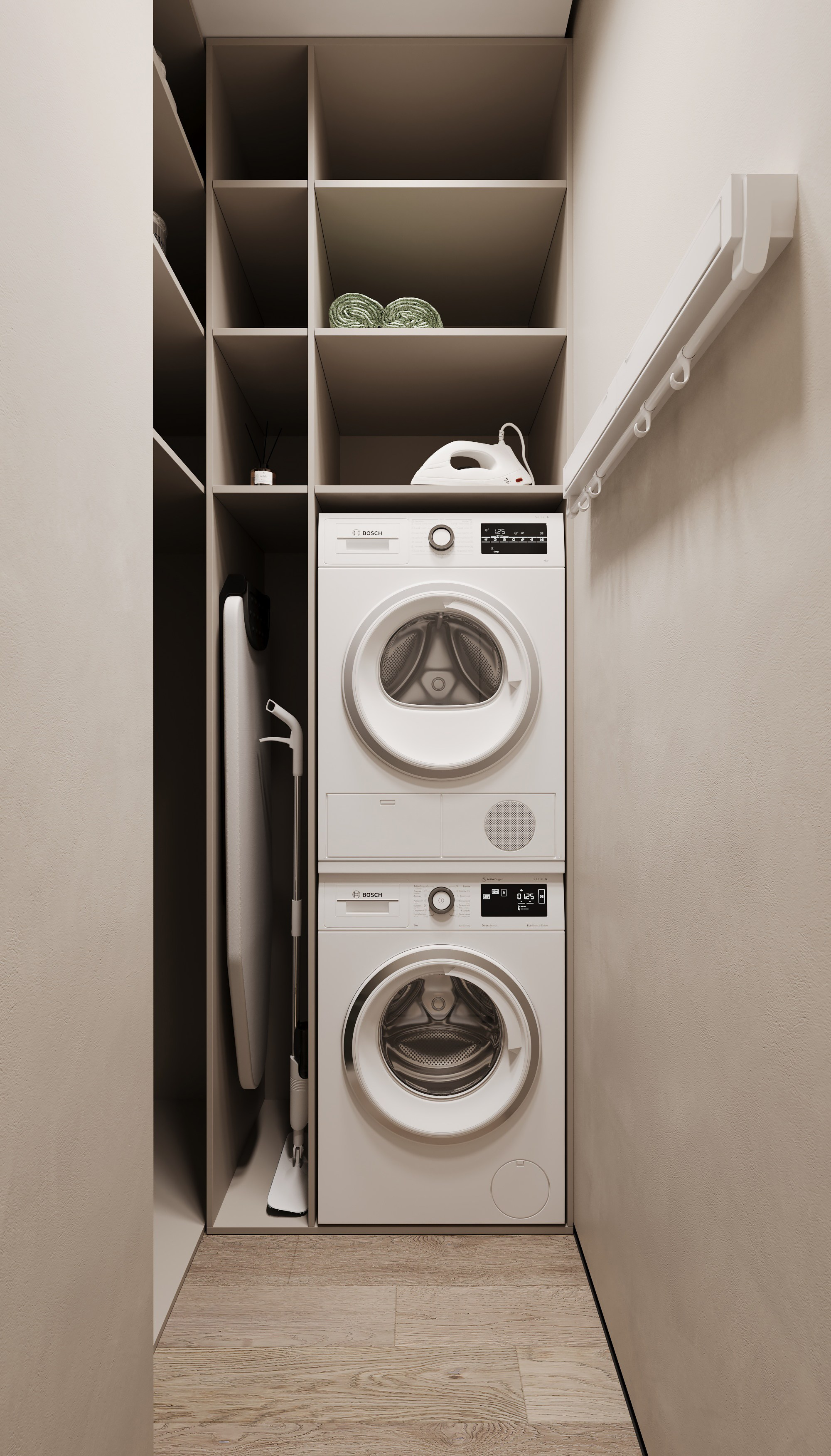 Bottle and Beige. Дизайн интерьера | 3D визуализация | Миланская Марина