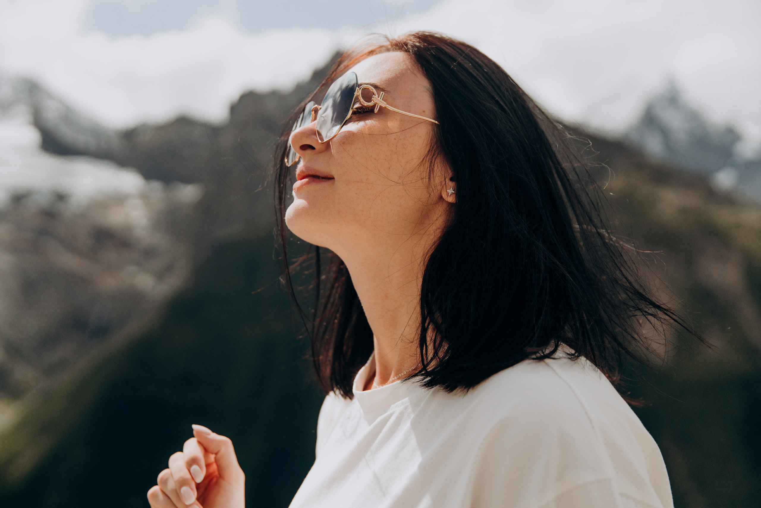 Юля с семьей, Домбай. Портфолио