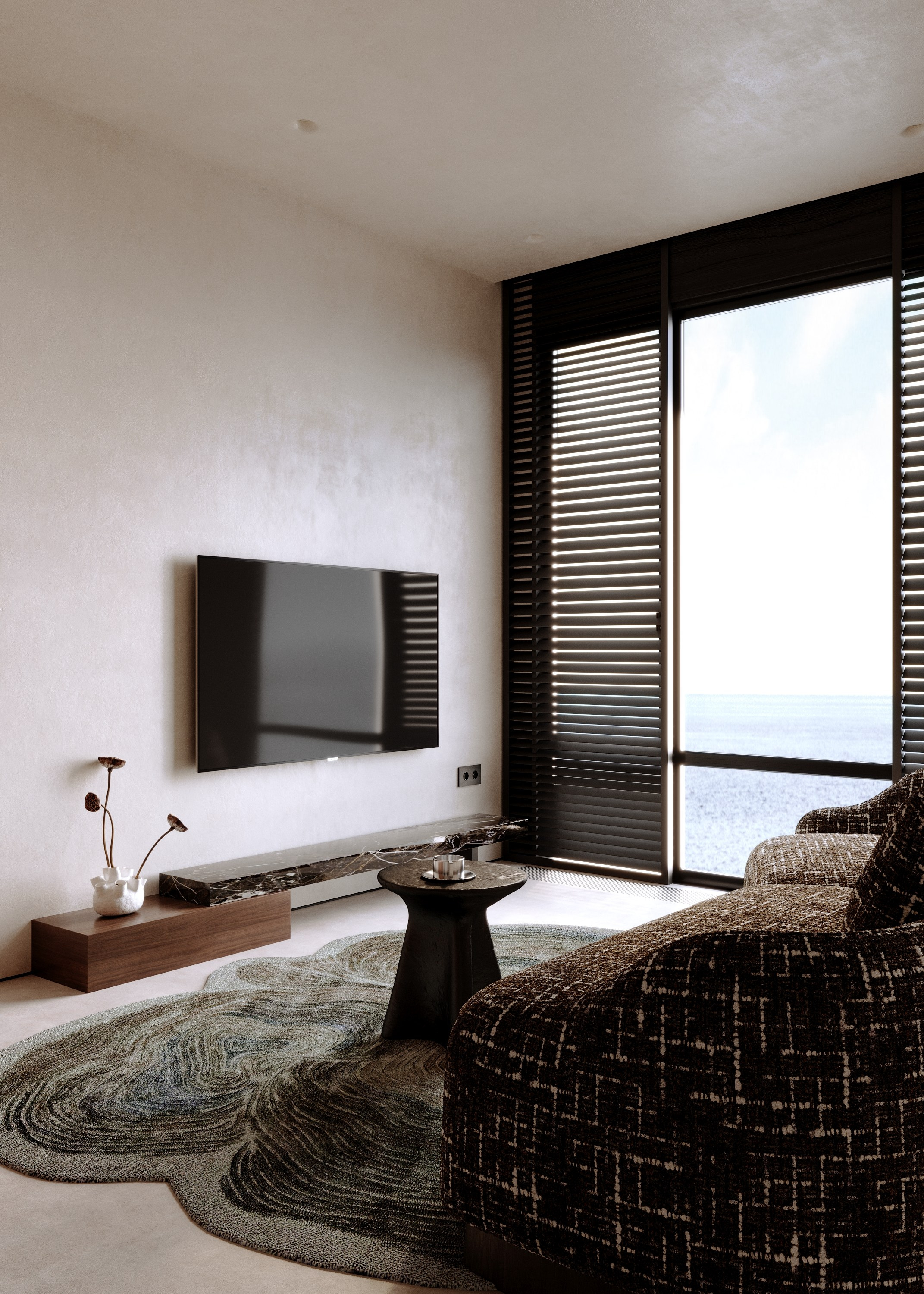 ЖК Глоракс | кухня-гостиная. 3d визуализатор Валерия Романова