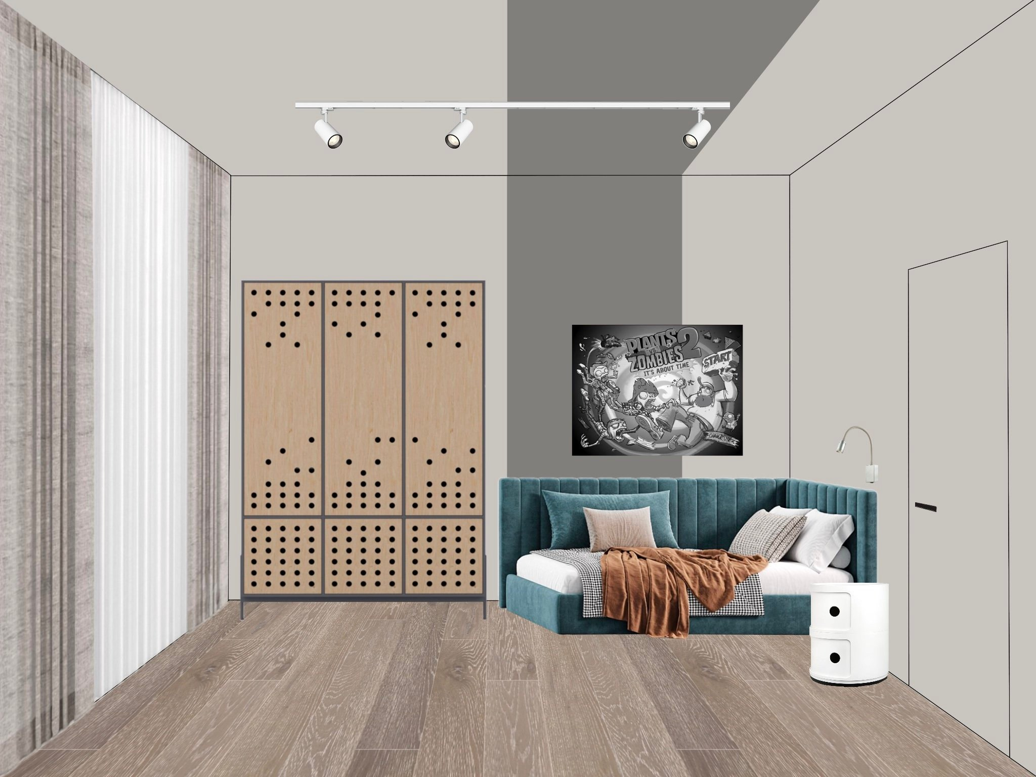 Квартира на ул. Павла Корчагина (эскизная визуализация). Дизайнер интерьера Квасова Вероника