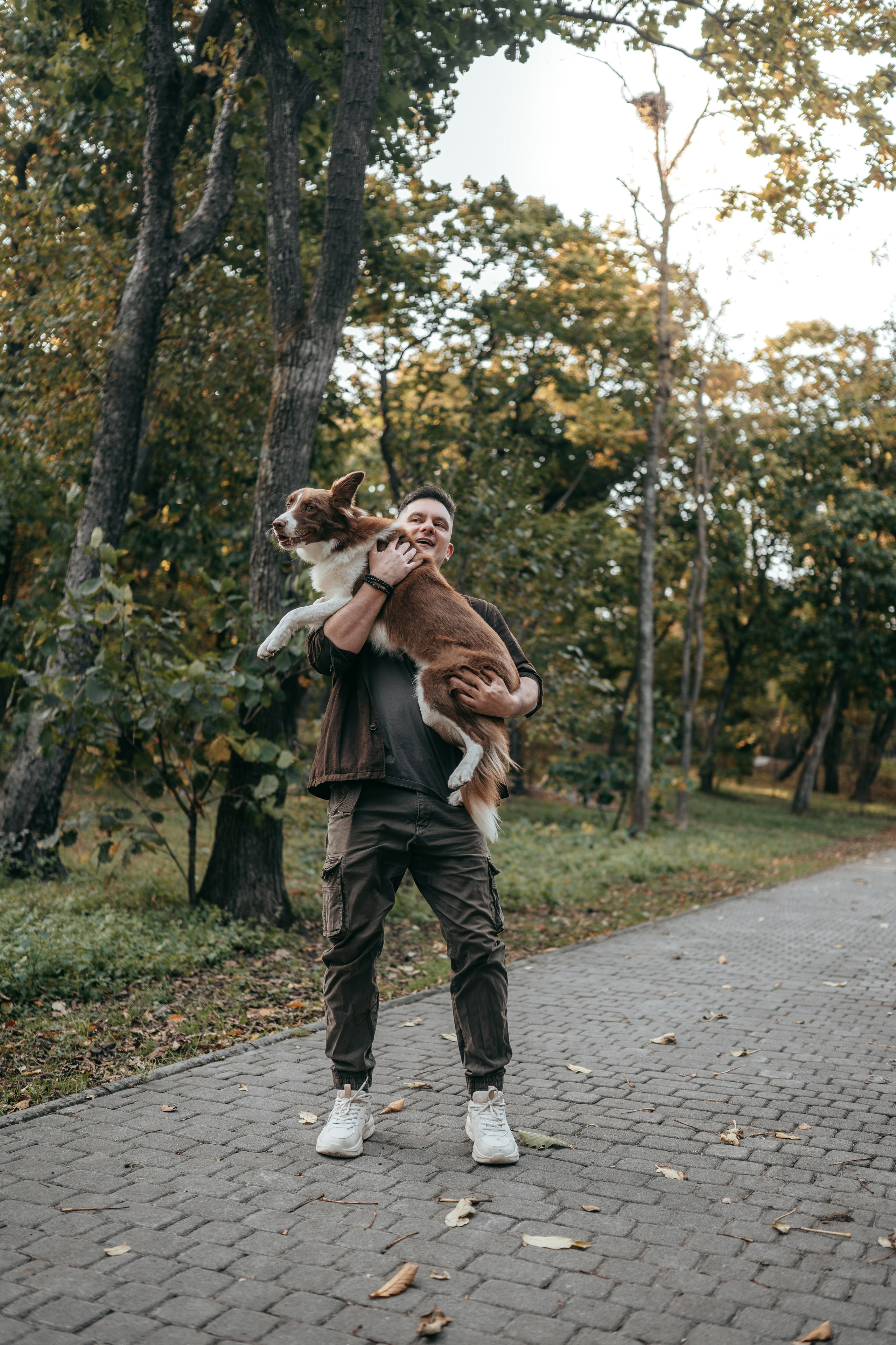 Прогулка в Покровском парке: Олег, Марго и Даймон. Фотограф-анималист Анастасия Фадеева