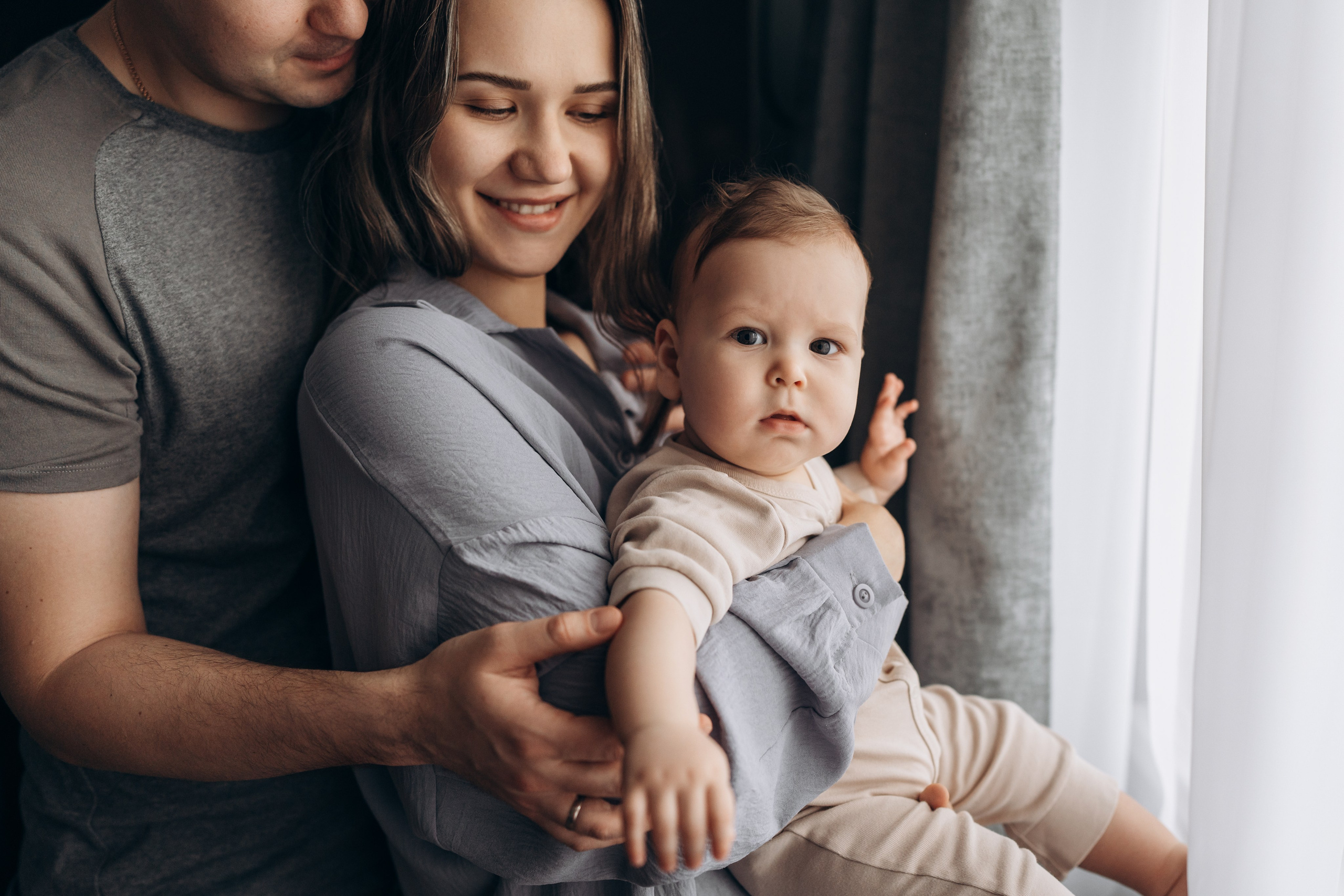 Домашняя фотосессия для Тани, Леши и Ромочки. Детский, семейный и ньюборн фотограф в Москве Юлия Шуарт