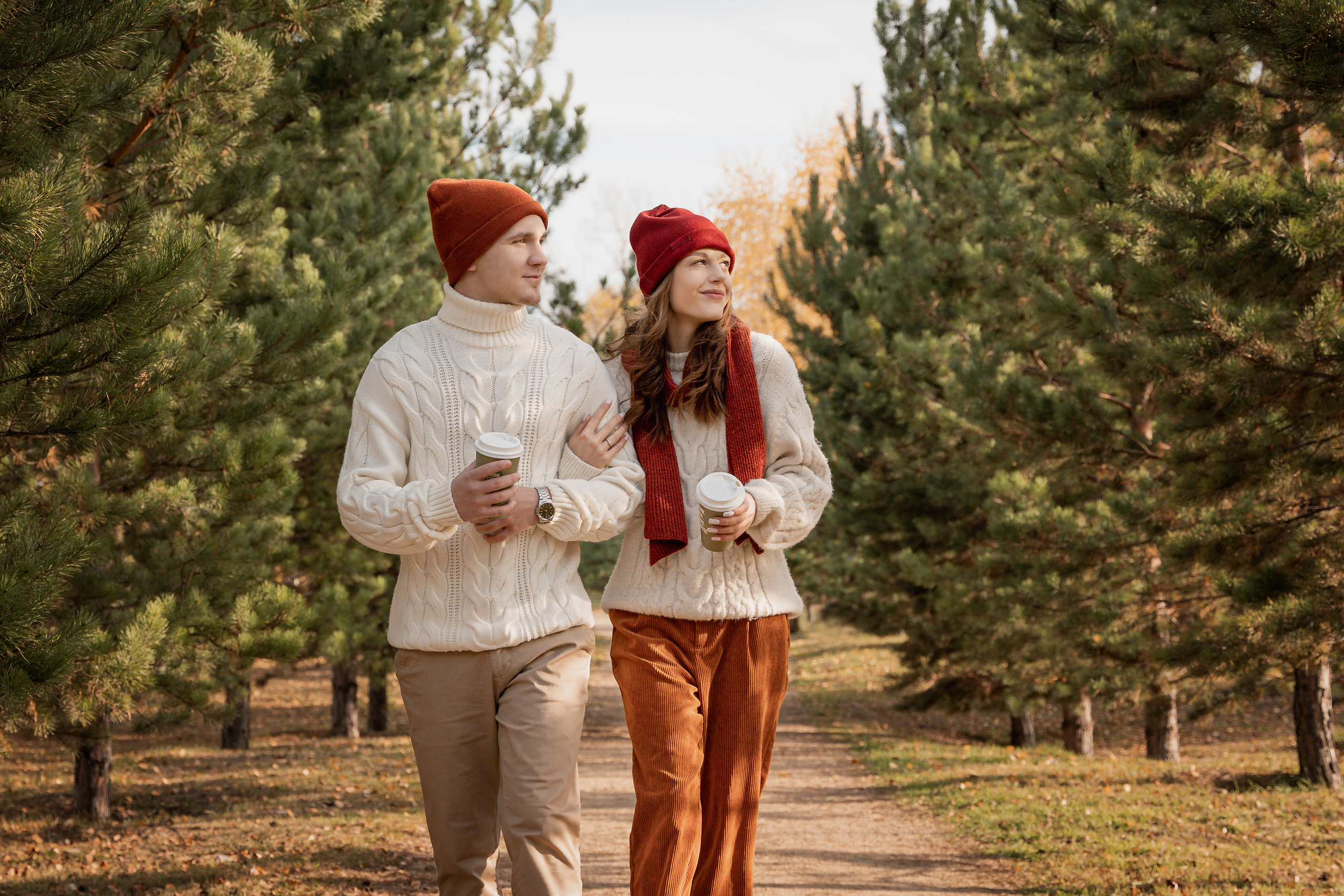 фотопрогулка в лесу с кофе Love story, лавстори красноярск