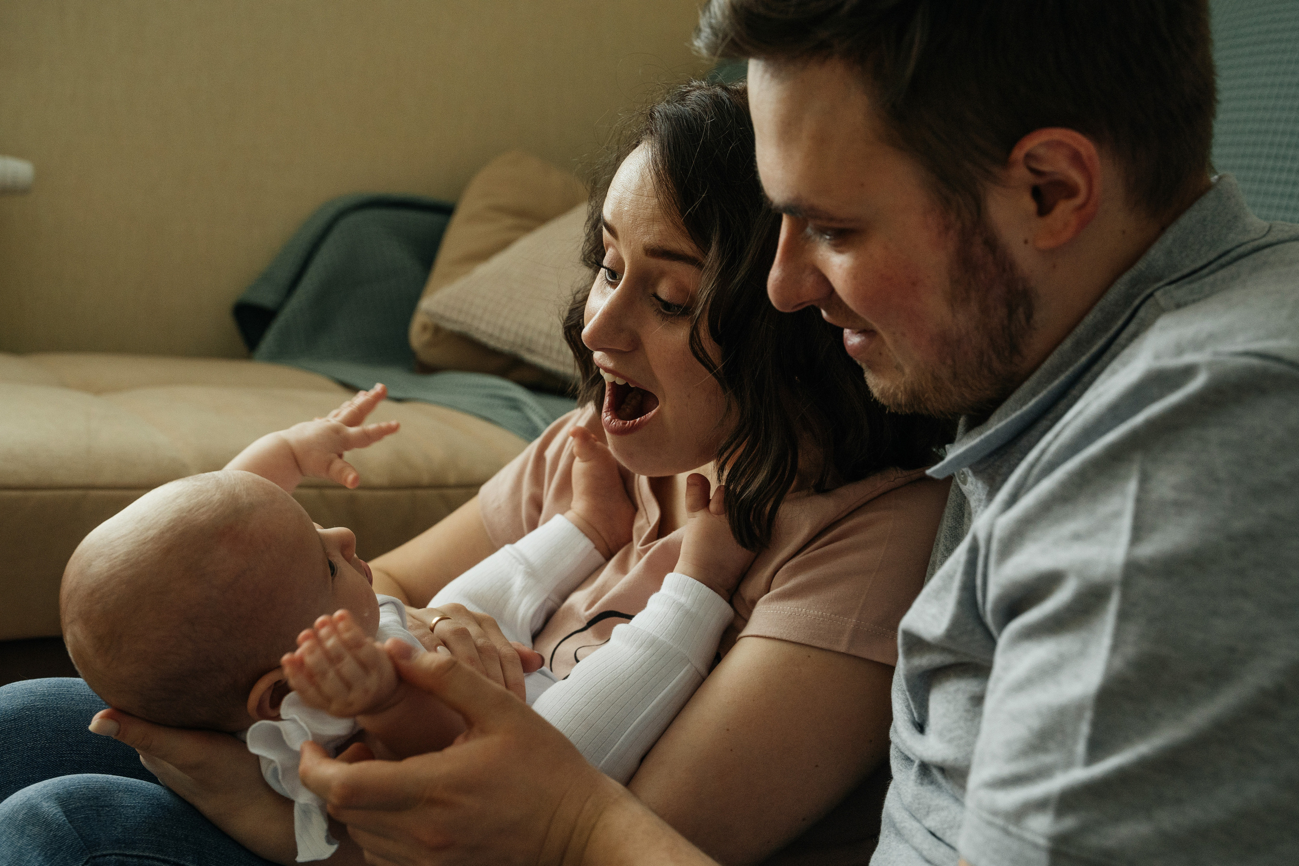 Малышка Мия с мамой Настей и папой Женей. Свадебный и семейный фотограф в Нижнем Новгороде Коданева Ольга