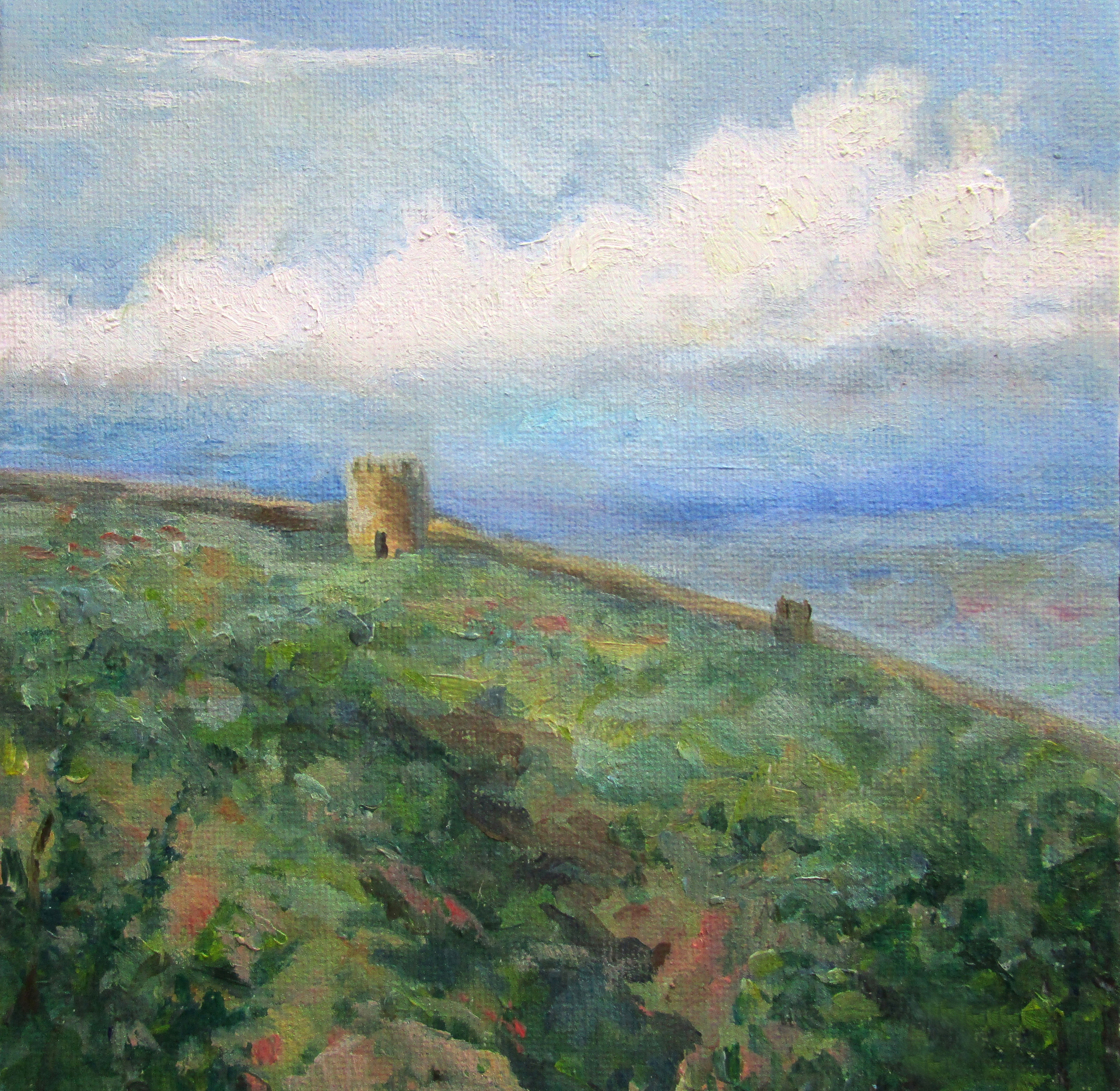 "Крепость над Алазанской долиной", холст / масло, 2018
