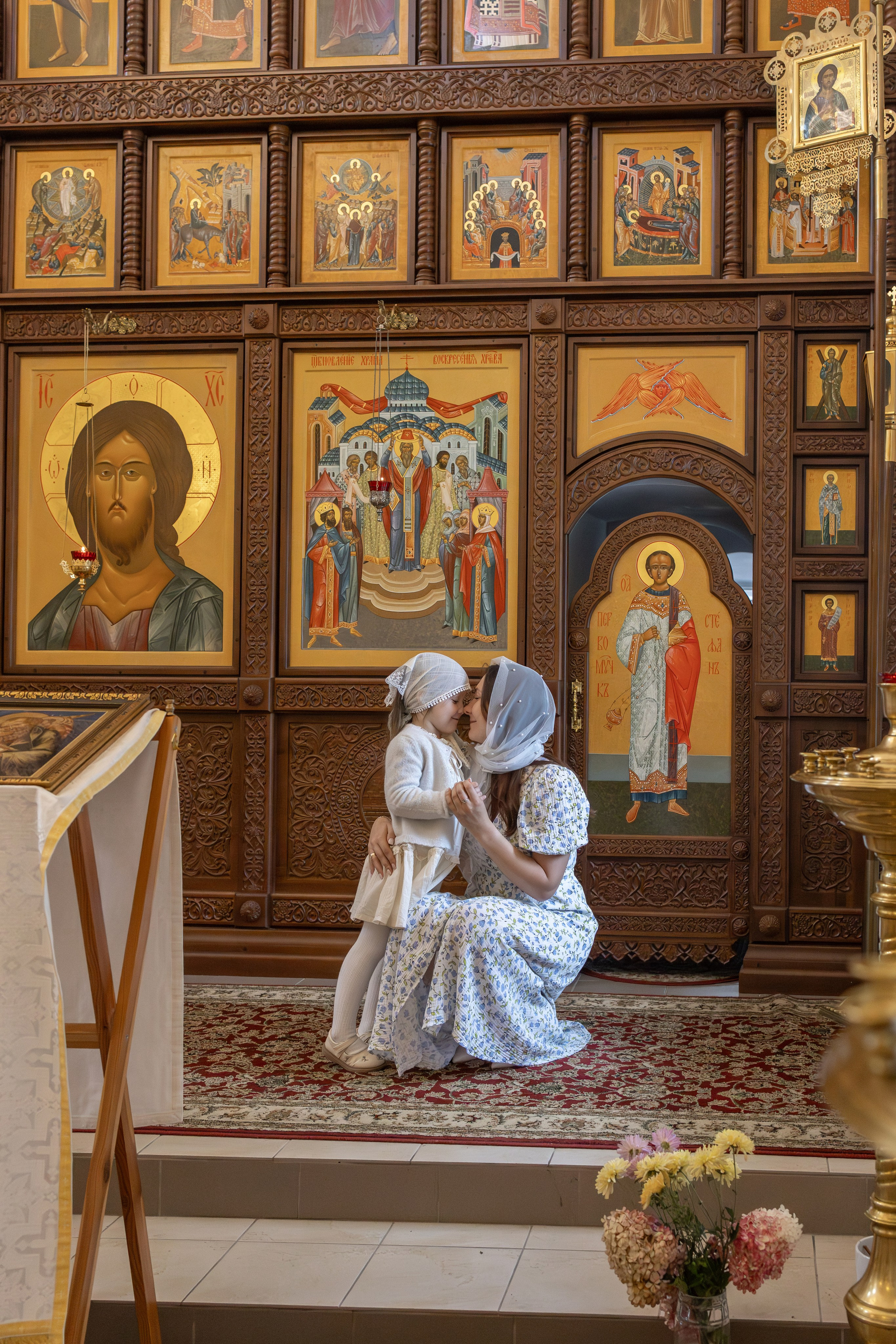 Таинство Крещения Степана в храме Воскресения Христова, с. Трубино (Калужская обл.). Надежда Стар семейный и церковный фотограф в Жукове и Калужской области