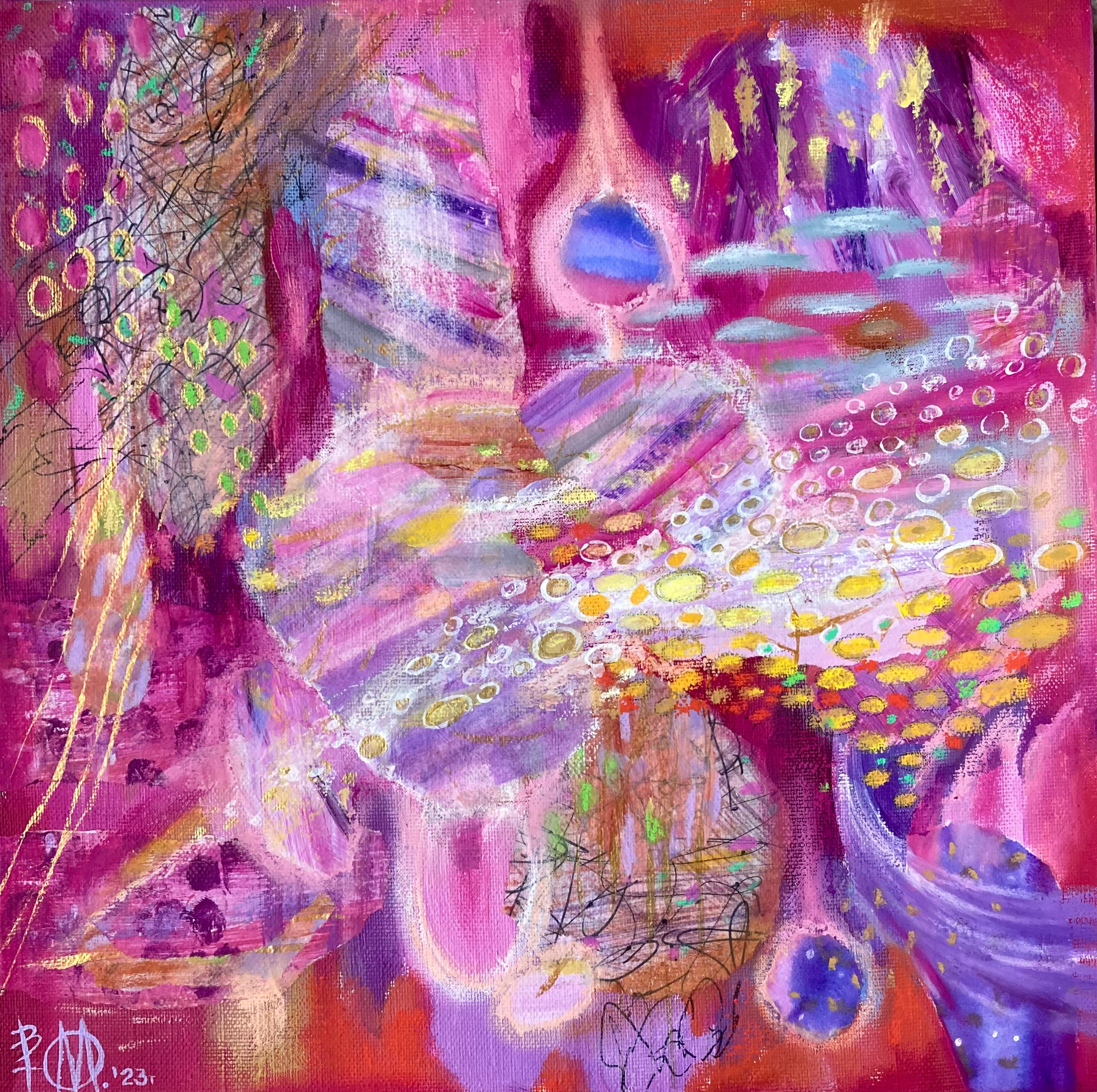 "Изобилие", холст, смешанная техника, 30х30см, 2023