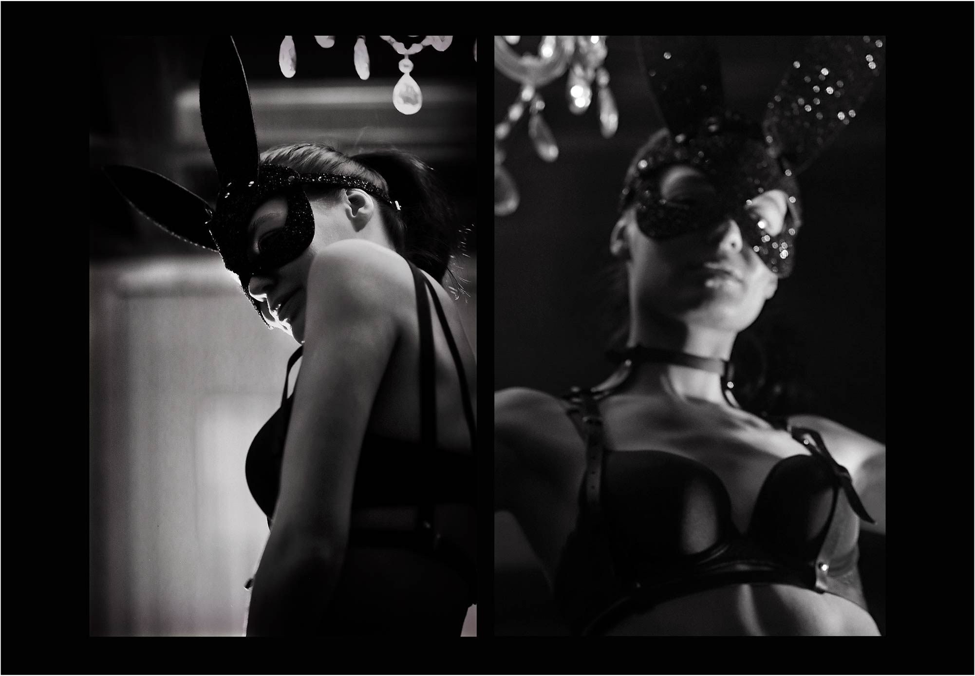 черно-белый фешн , ночные бельевые съемки