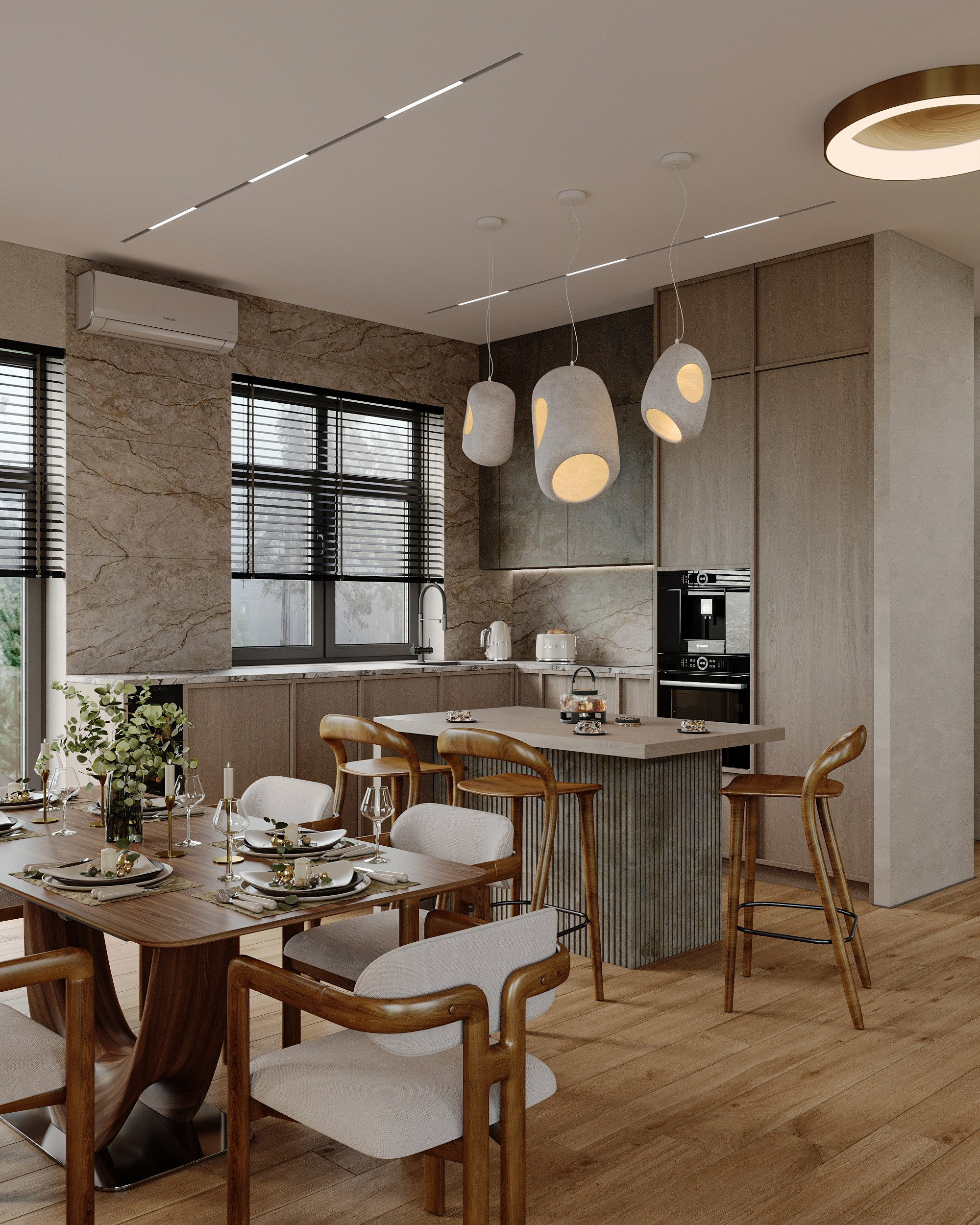 Визуализация загородного дома (интерьерная). Королёва Анастасия | 3D визуализатор