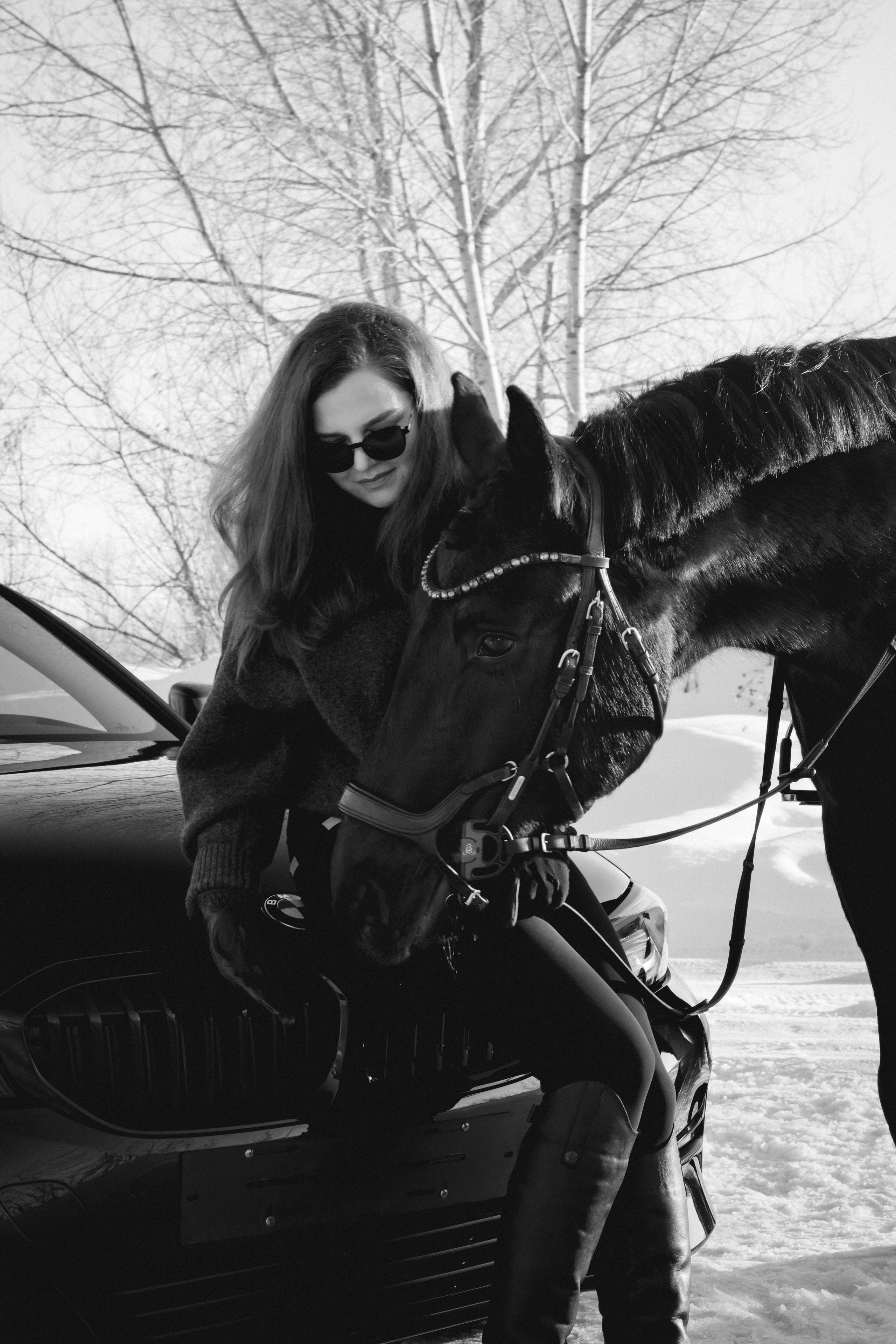 BMW G20 with horse. Автомобильный фотограф и видеограф в Новосибирске|Александра Косухина