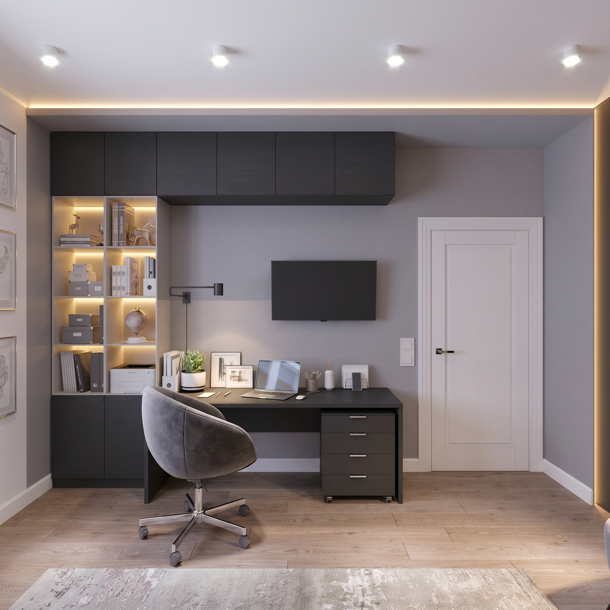 Уютный кабинет. Студия дизайна FishkaRom в Краснодаре и по всей России