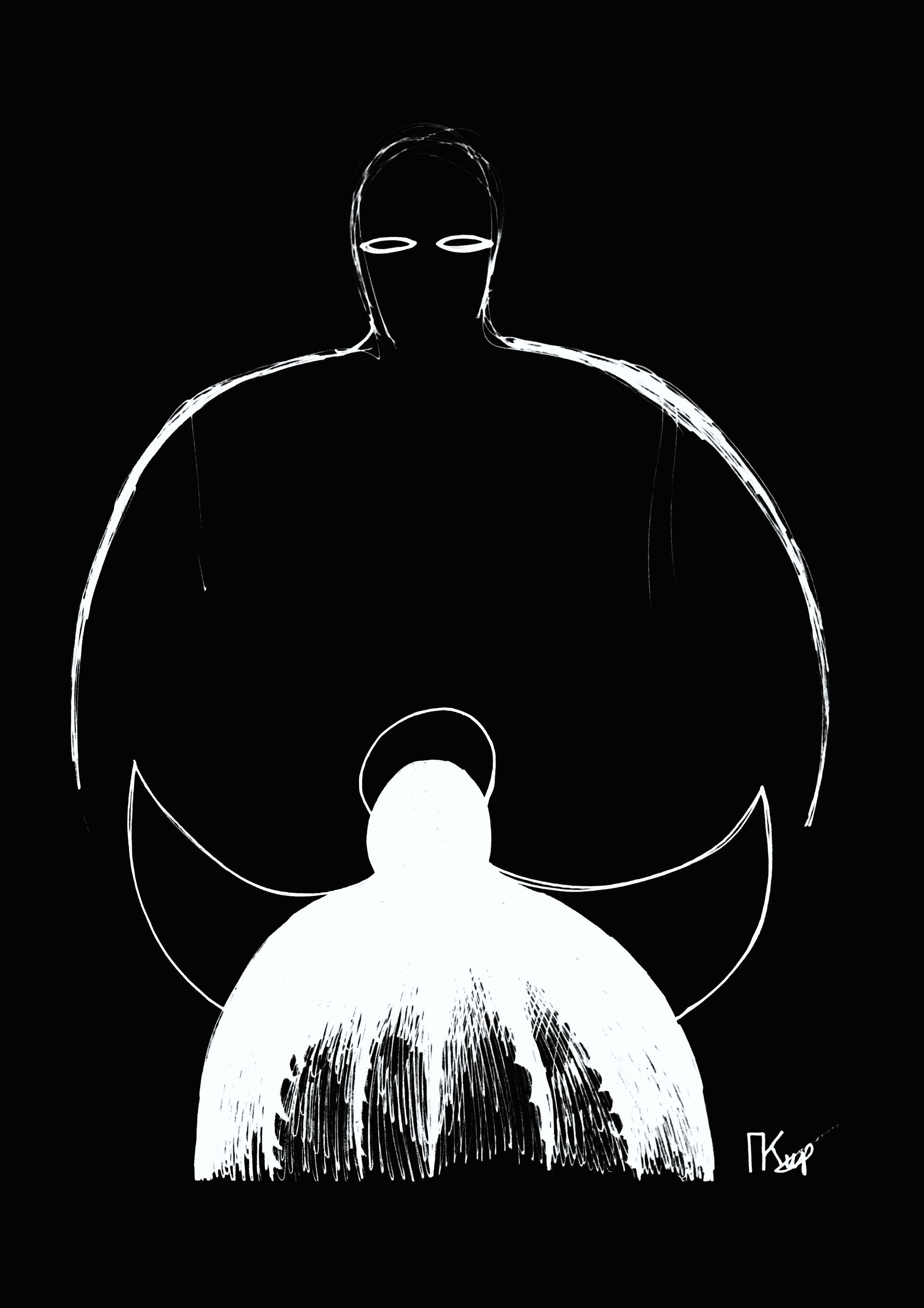 One-on-One, mixed media, paper, 59,4х84,1 (2020) 