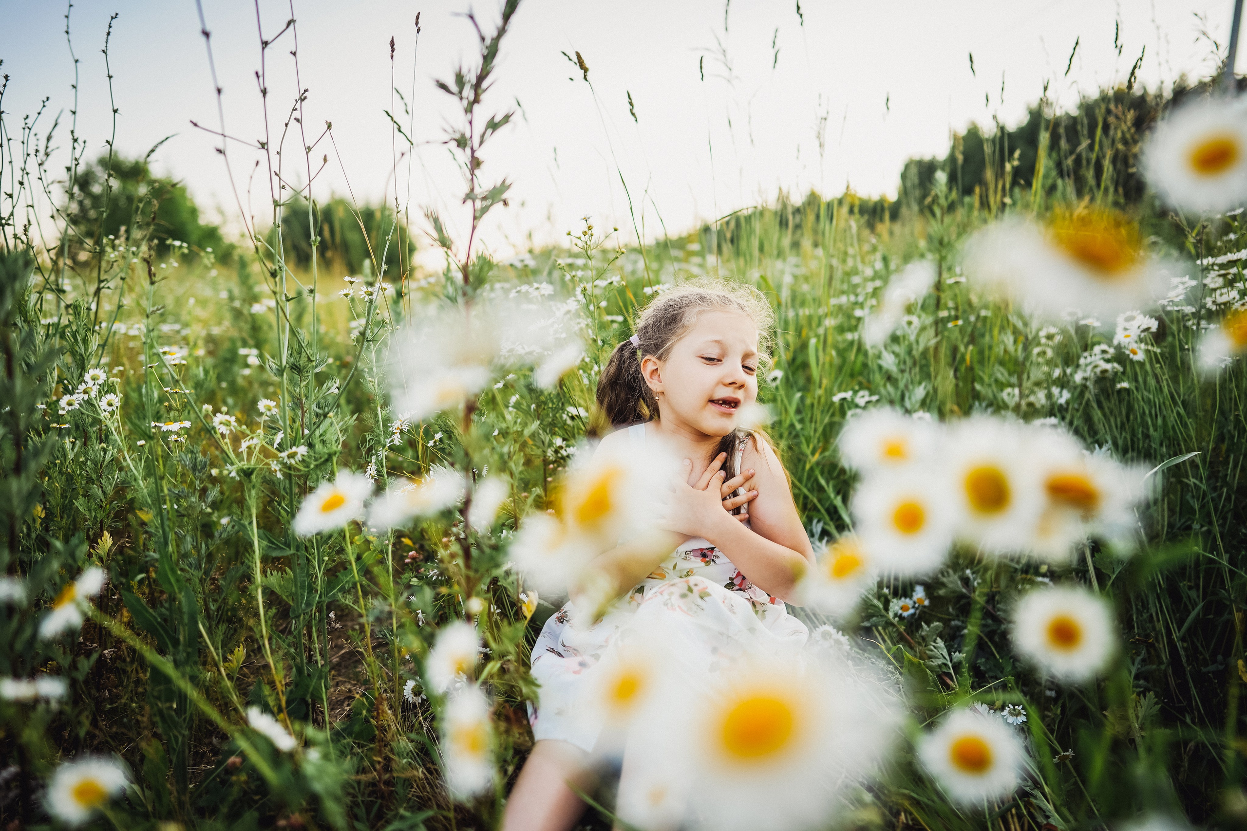 Аня и Даша в ромашках. Семейный и детский фотограф в Москве (Тинао) Галкина Алевтина