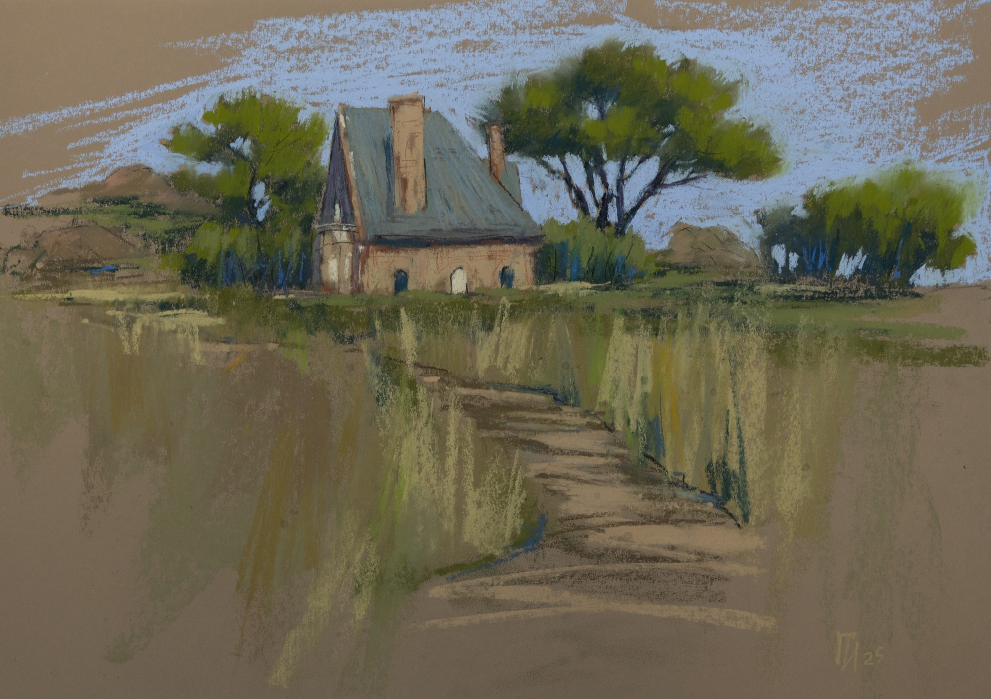 Франция, Перрос-Гирек. Пастель, 43x30см.