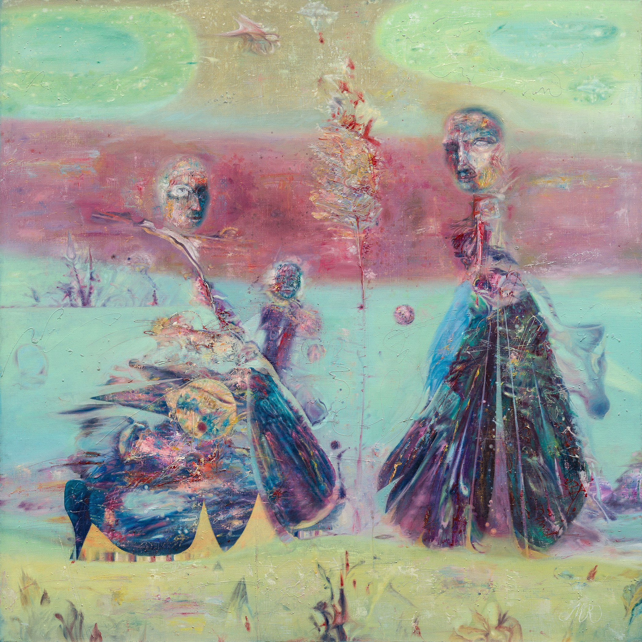 "Биоморфная трансформация" Холст, масло. 100 х 100 см. 2016 г. 500 000 ₽ .