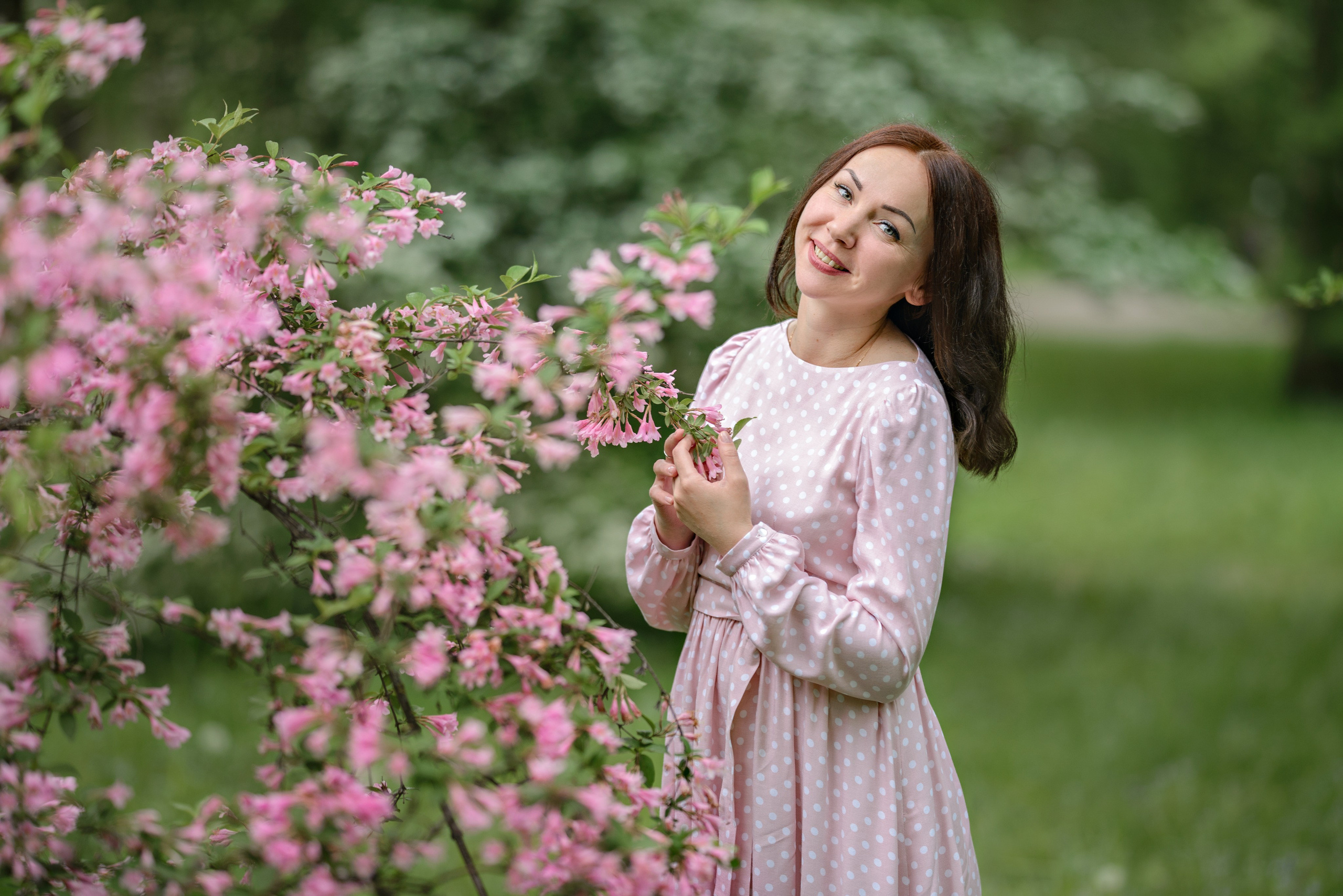 Семья Анастасии в Ботаническом саду