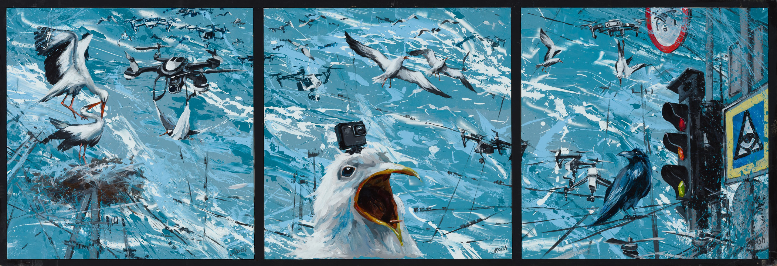 «Сначала был простой стул, потом электрический» - художник Алексей Апиш (мдф, акрил, 60x180 см, 2023)