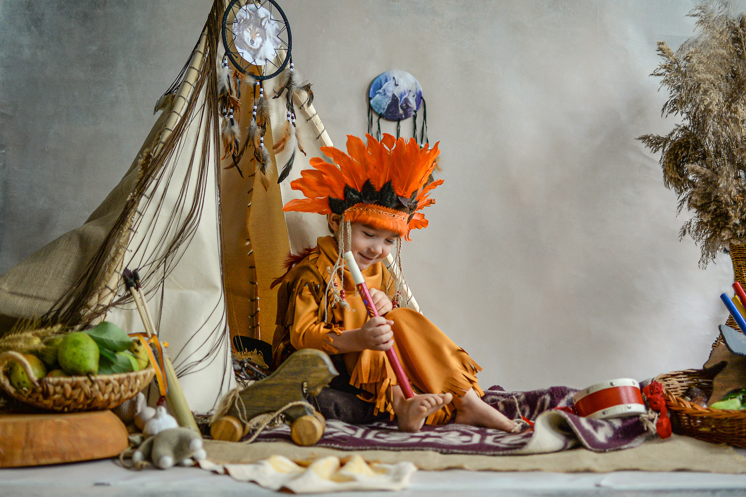 Индейцы. Сентябрь 2021 год. Детский и семейный фотограф Катерина Мишина