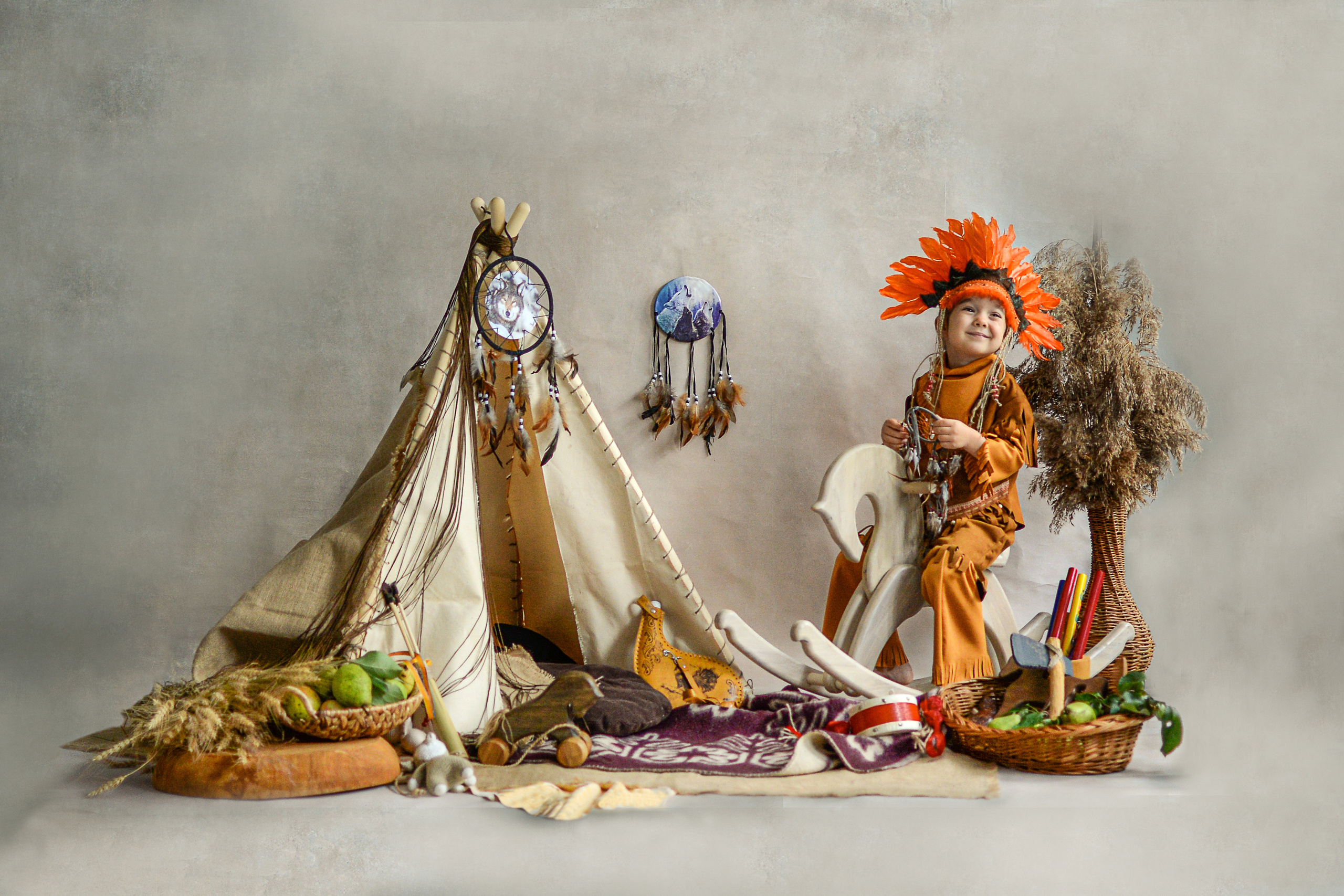 Индейцы. Сентябрь 2021 год. Детский и семейный фотограф Катерина Мишина