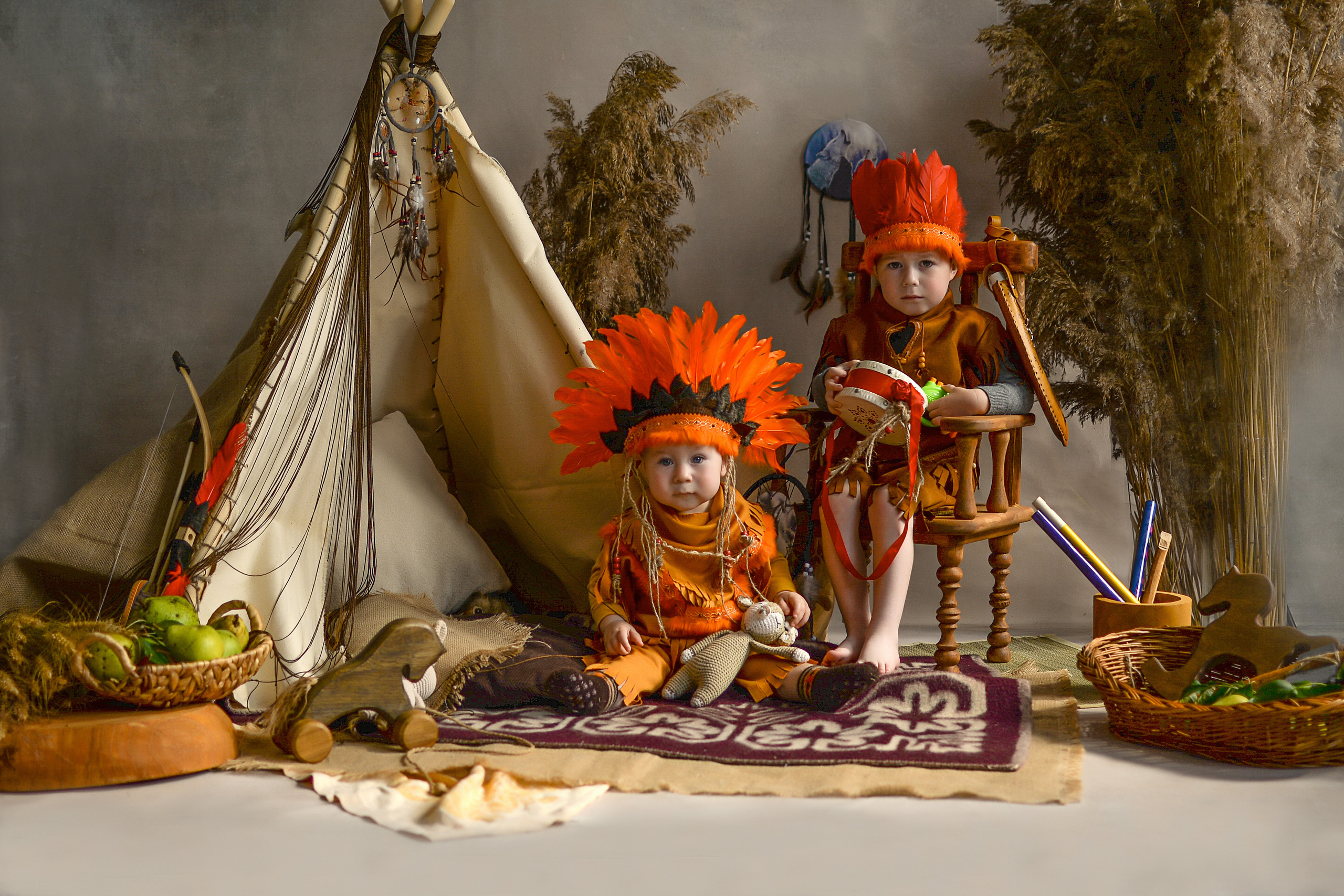 Индейцы. Сентябрь 2021 год. Детский и семейный фотограф Катерина Мишина